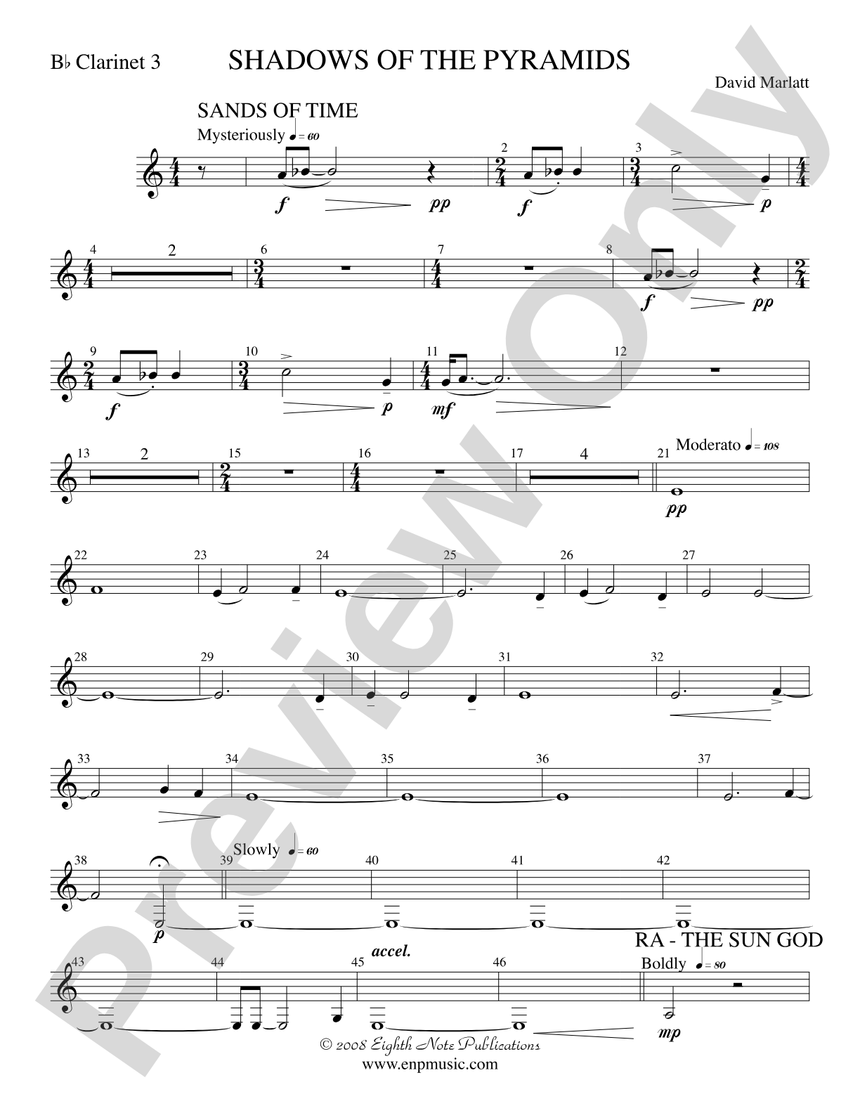 Shadows of the Pyramids: 3rd B-flat Clarinet