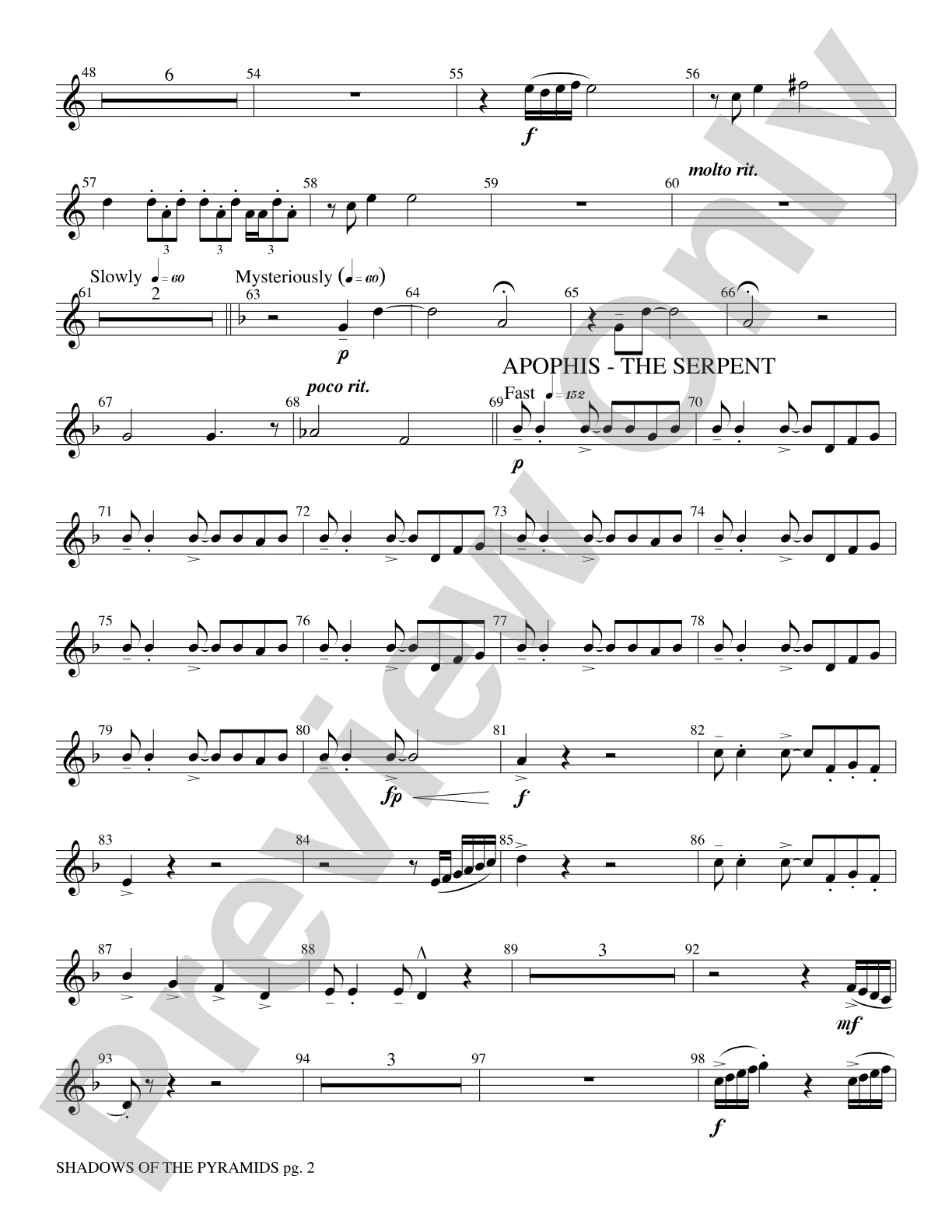 Shadows of the Pyramids: 3rd B-flat Clarinet