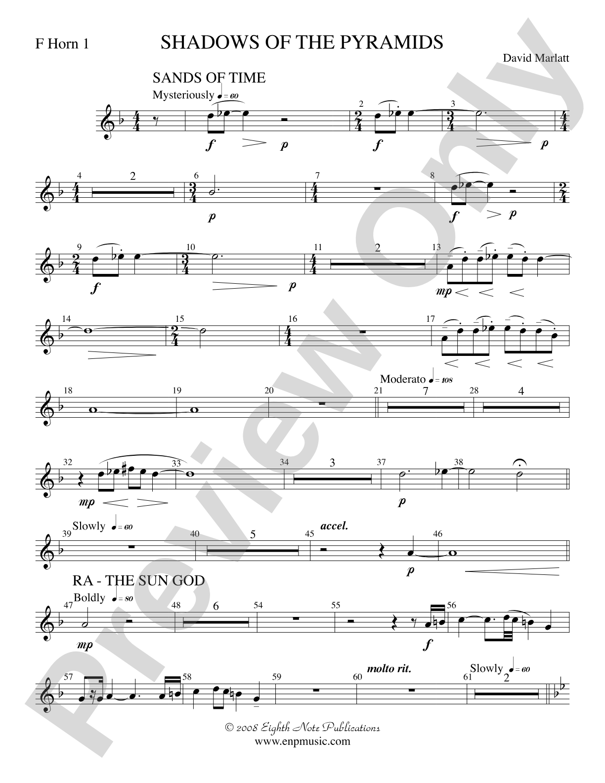 Shadows of the Pyramids: 1st F Horn