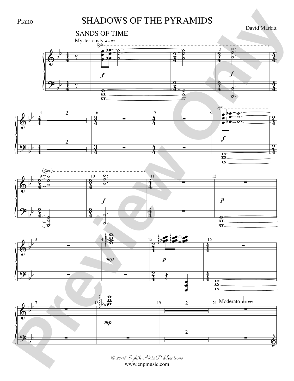 Shadows of the Pyramids: Piano Accompaniment