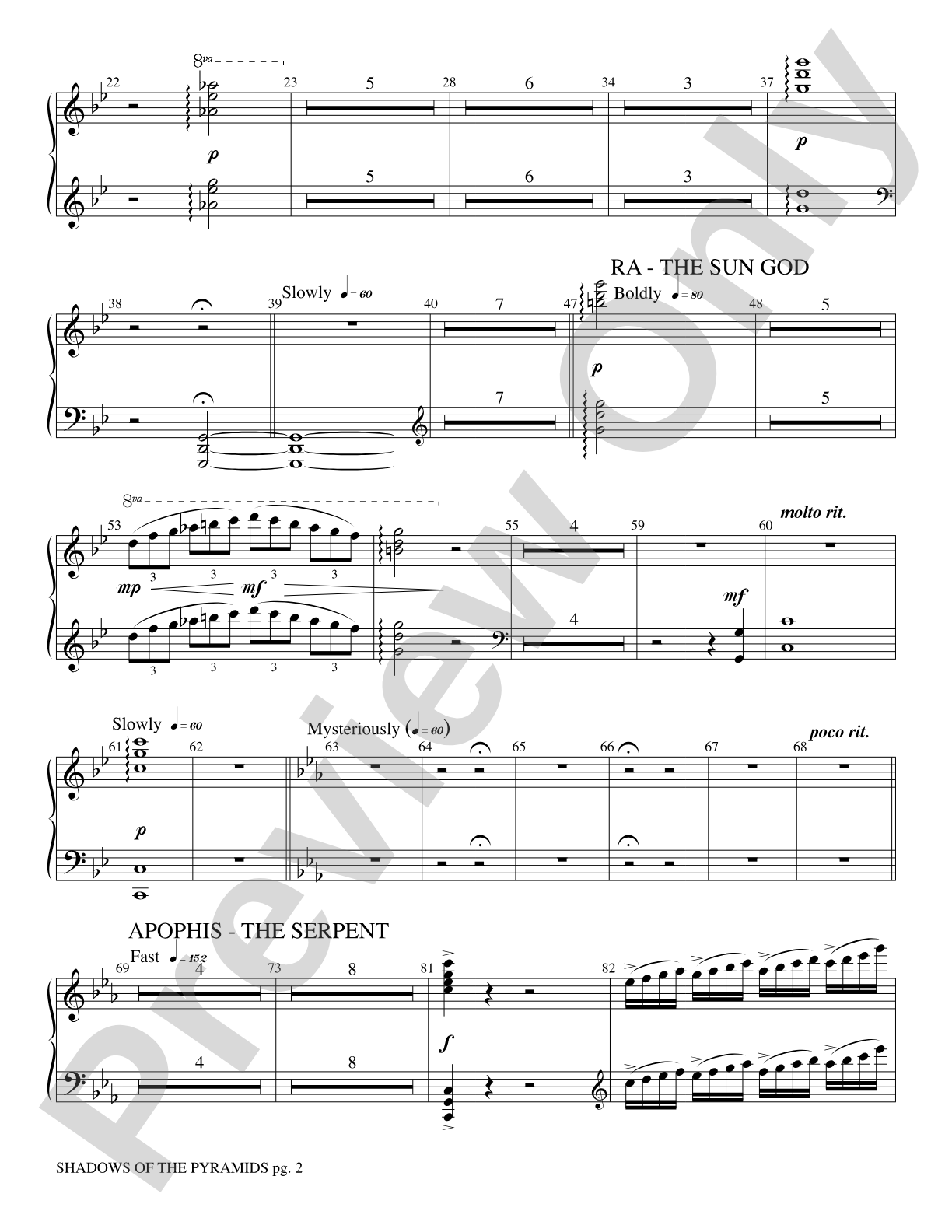 Shadows of the Pyramids: Piano Accompaniment