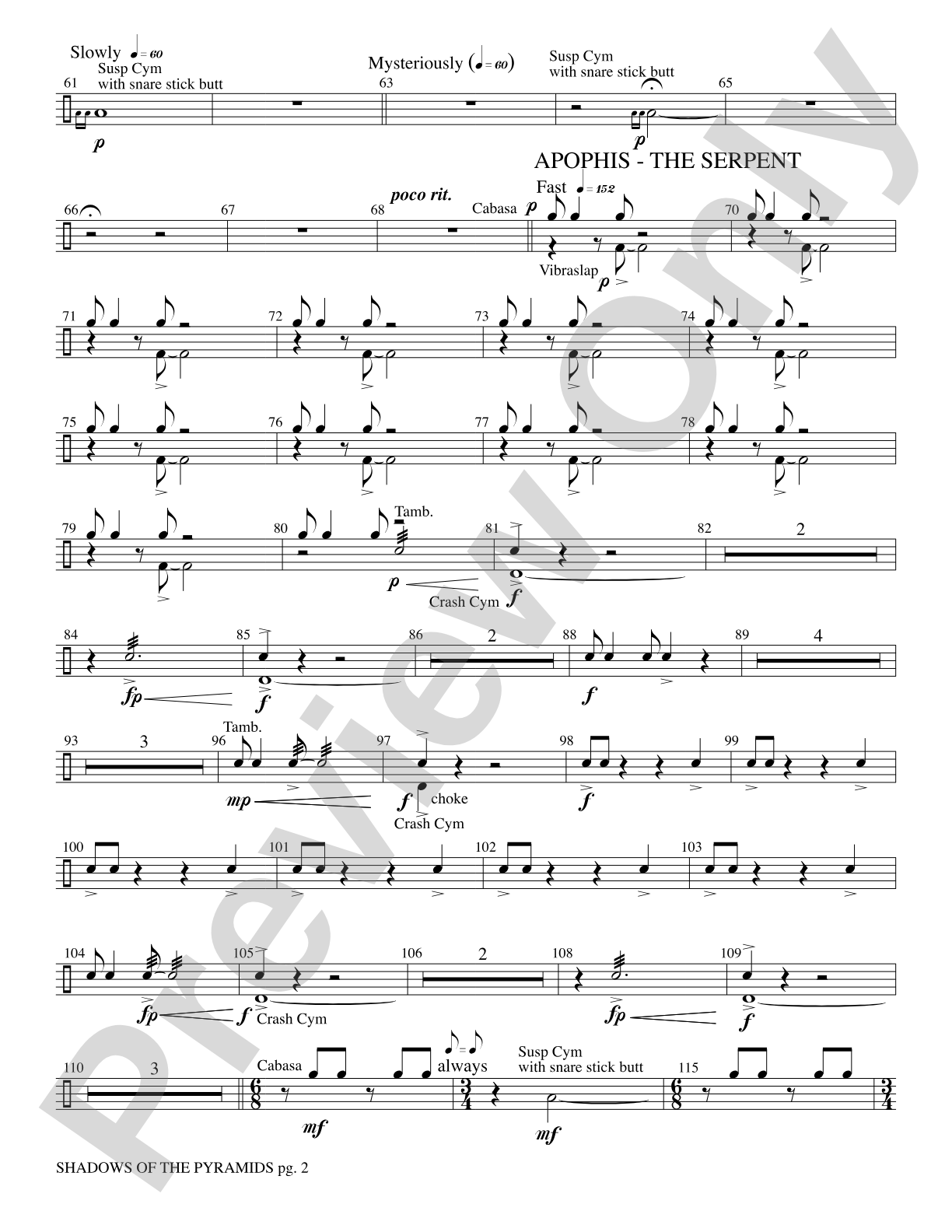 Shadows of the Pyramids: 1st Percussion
