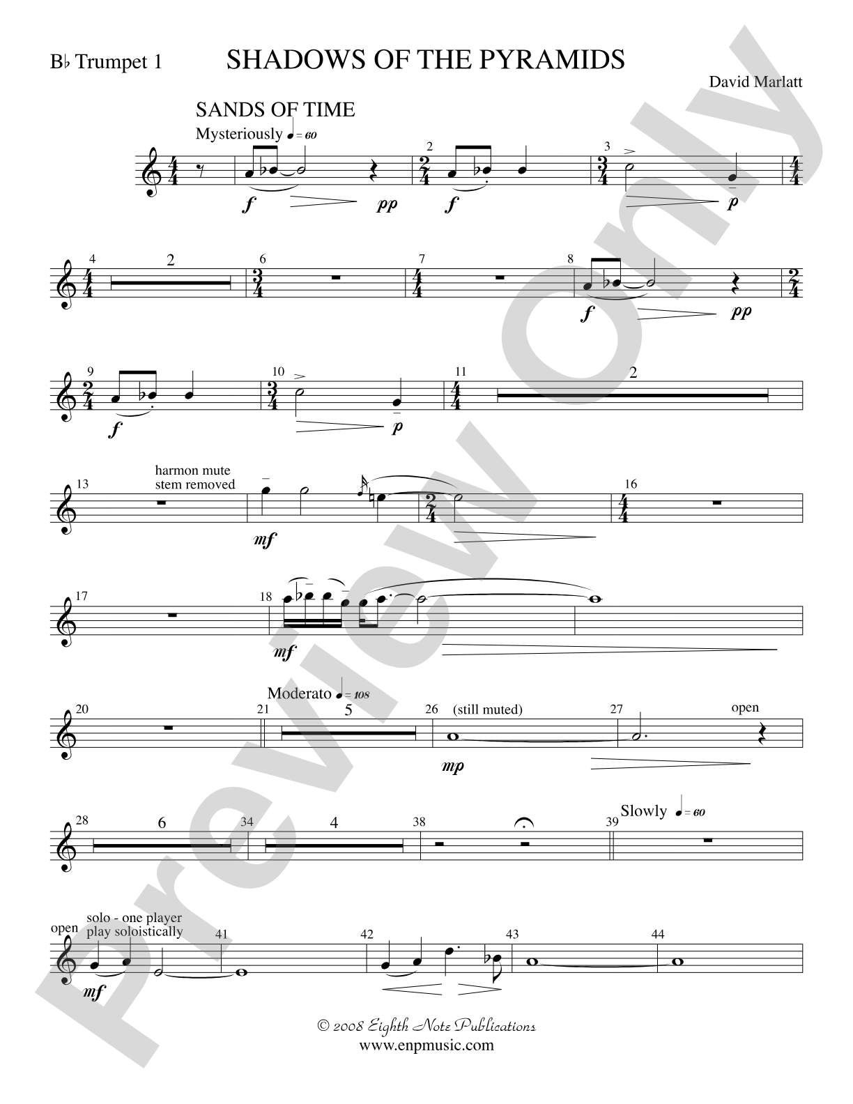 Shadows of the Pyramids: 1st B-flat Trumpet