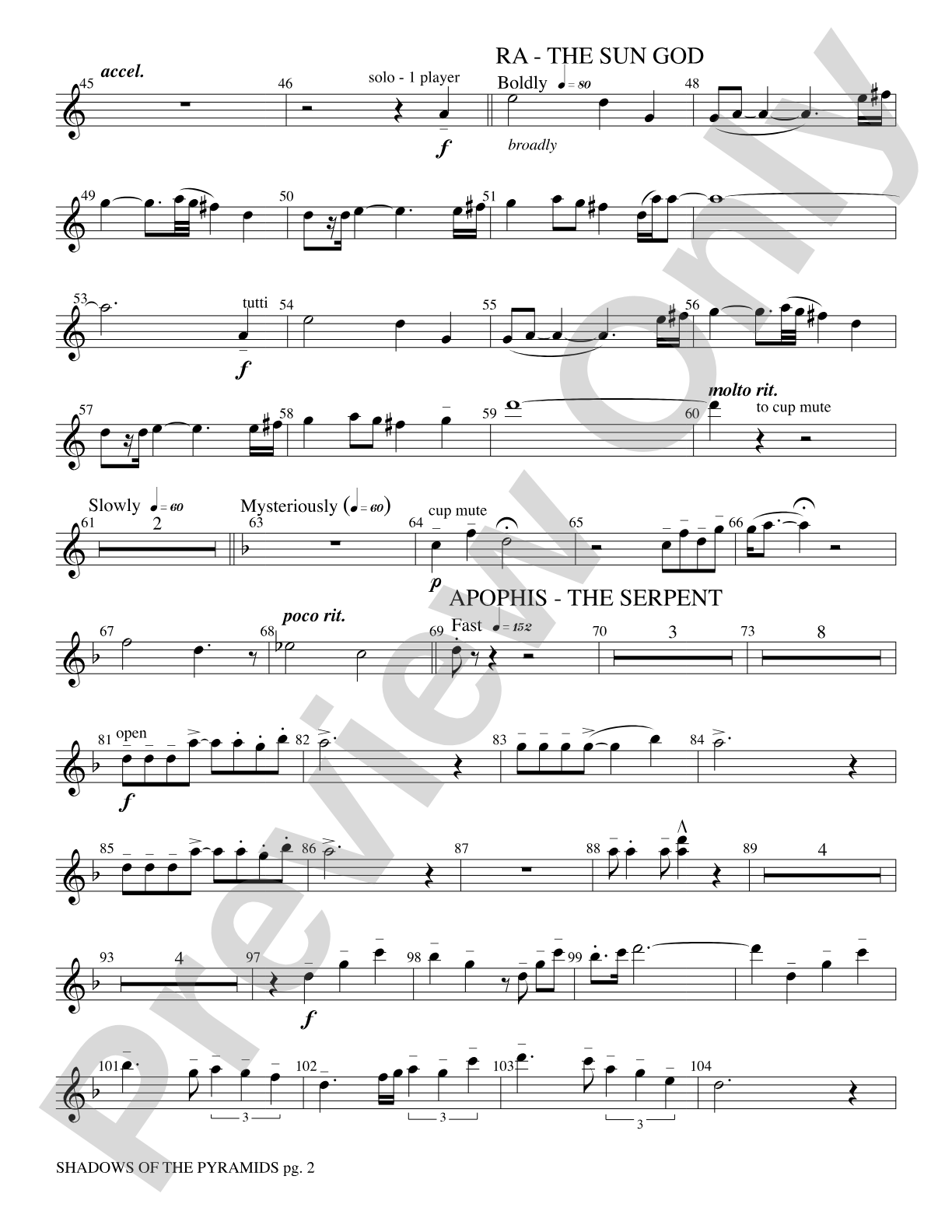 Shadows of the Pyramids: 1st B-flat Trumpet