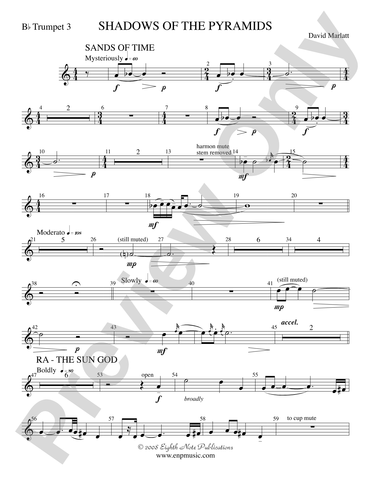 Shadows of the Pyramids: 3rd B-flat Trumpet
