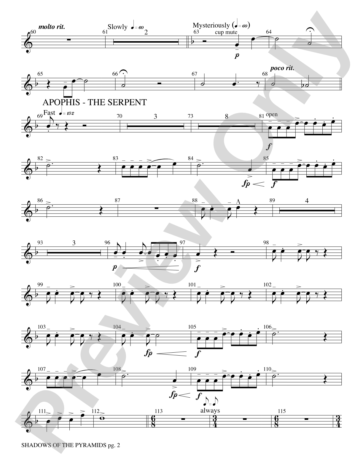 Shadows of the Pyramids: 3rd B-flat Trumpet