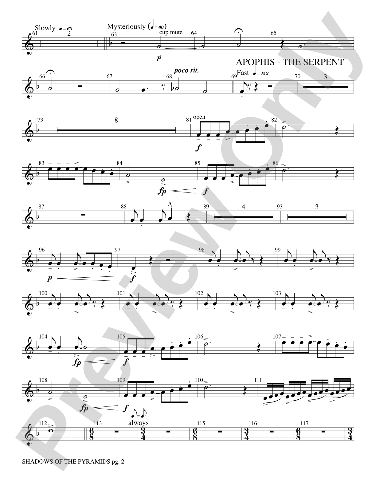 Shadows of the Pyramids: 4th B-flat Trumpet