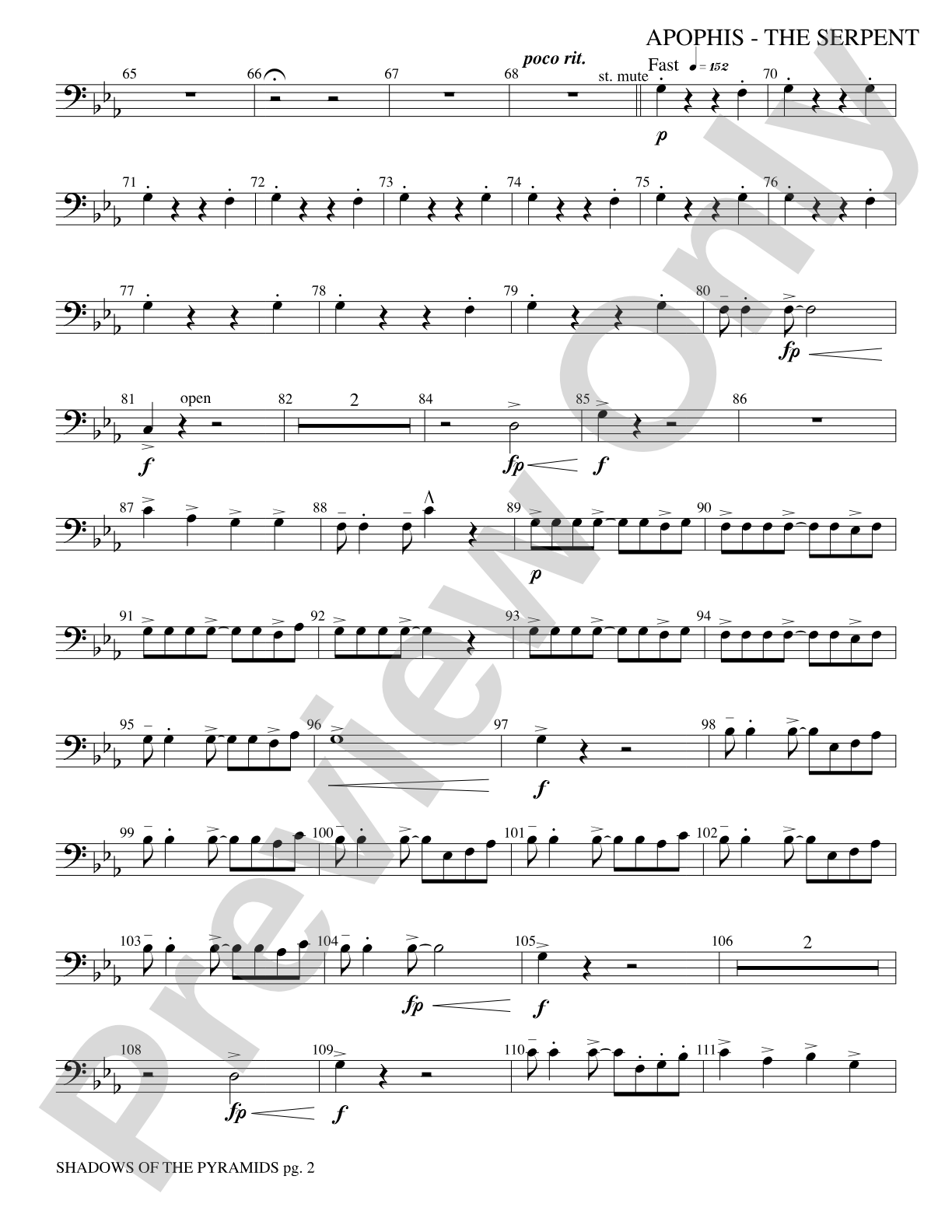 Shadows of the Pyramids: 2nd Trombone