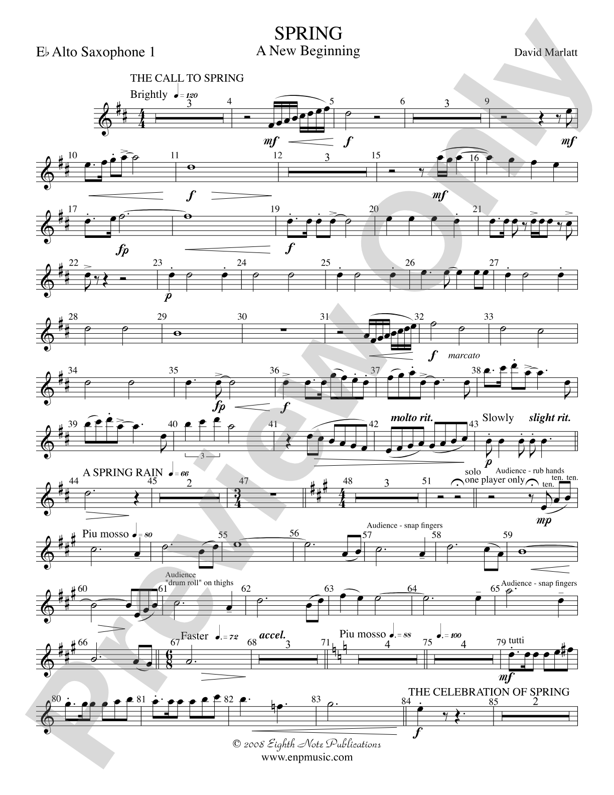 Spring (A New Beginning): E-flat Alto Saxophone