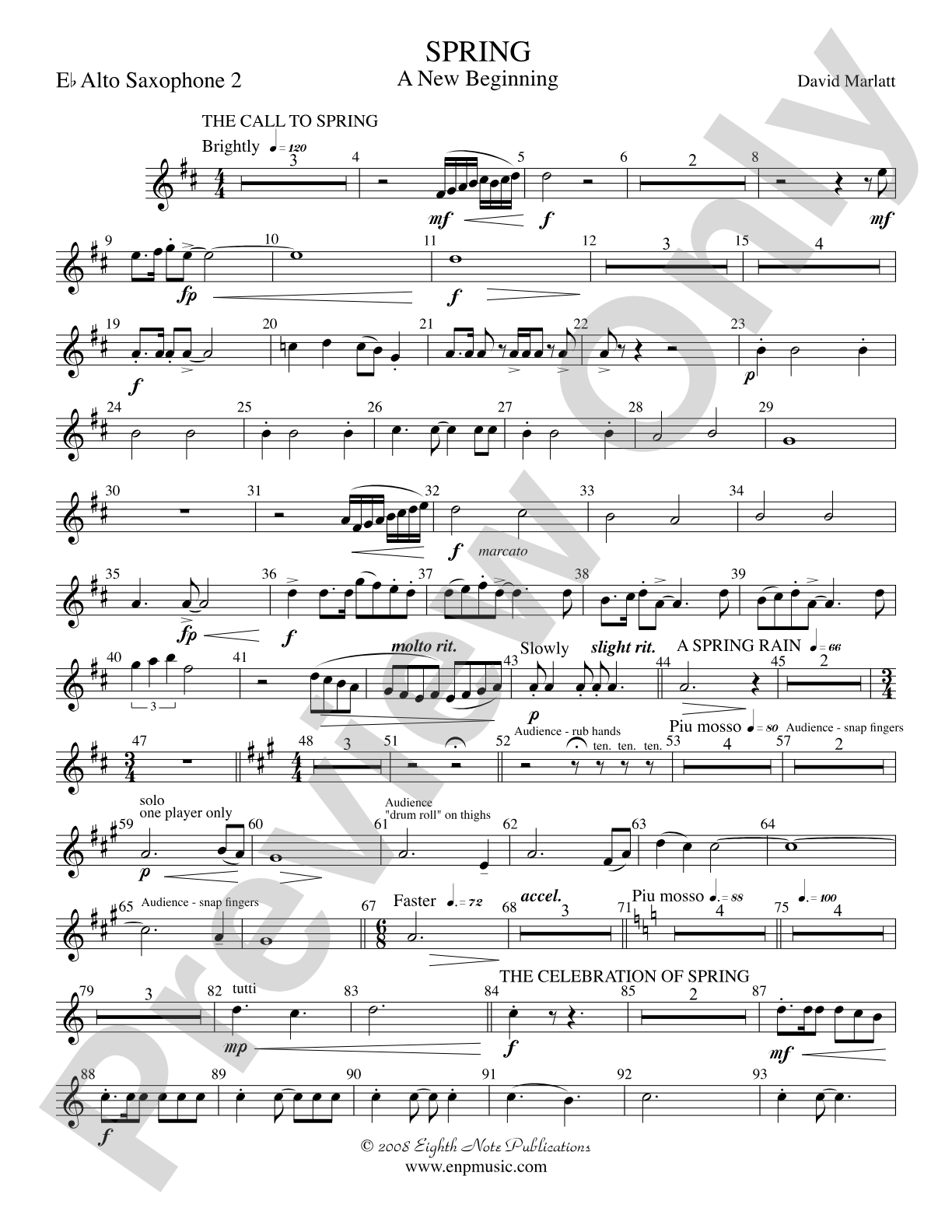 Spring (A New Beginning): 2nd E-flat Alto Saxophone