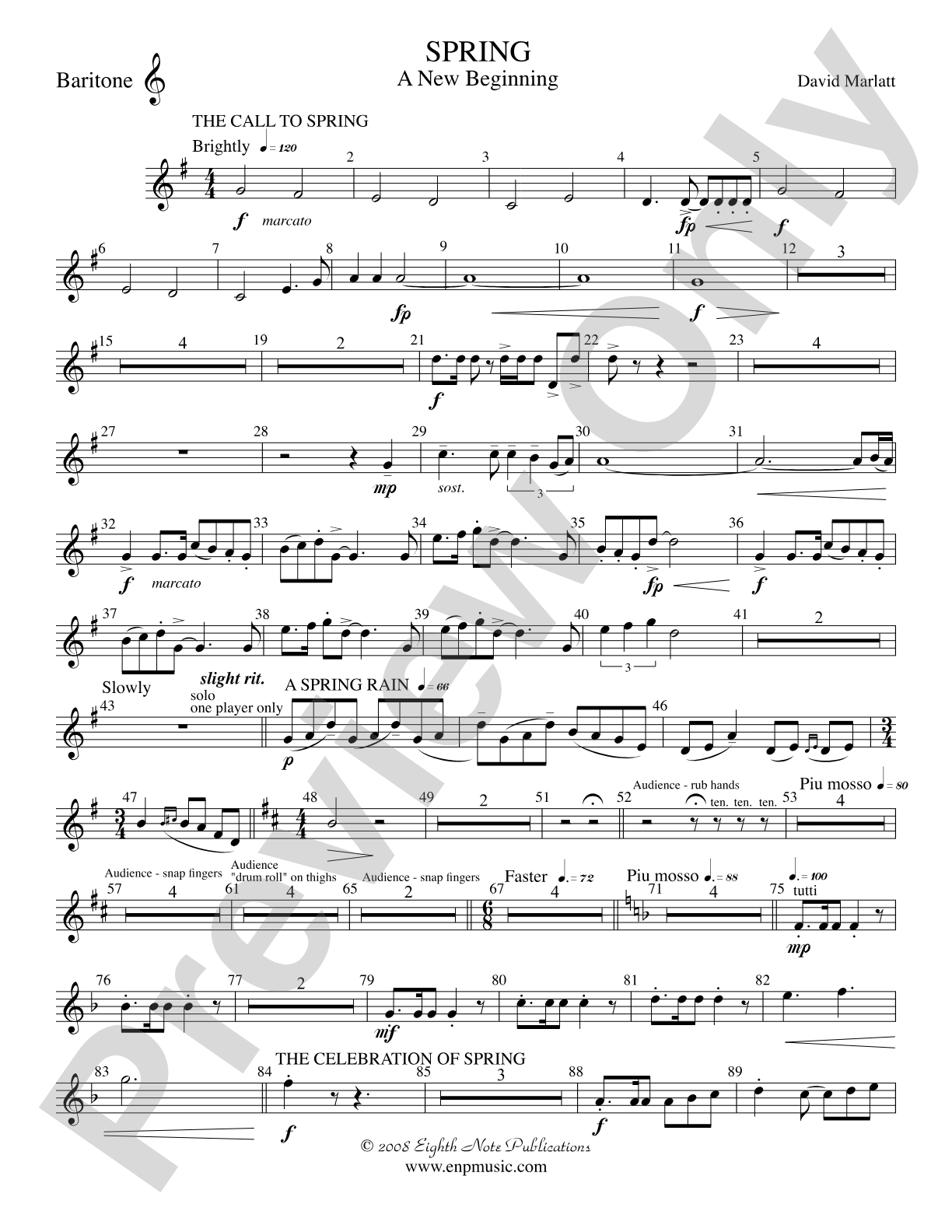 Spring (A New Beginning): Baritone T.C.