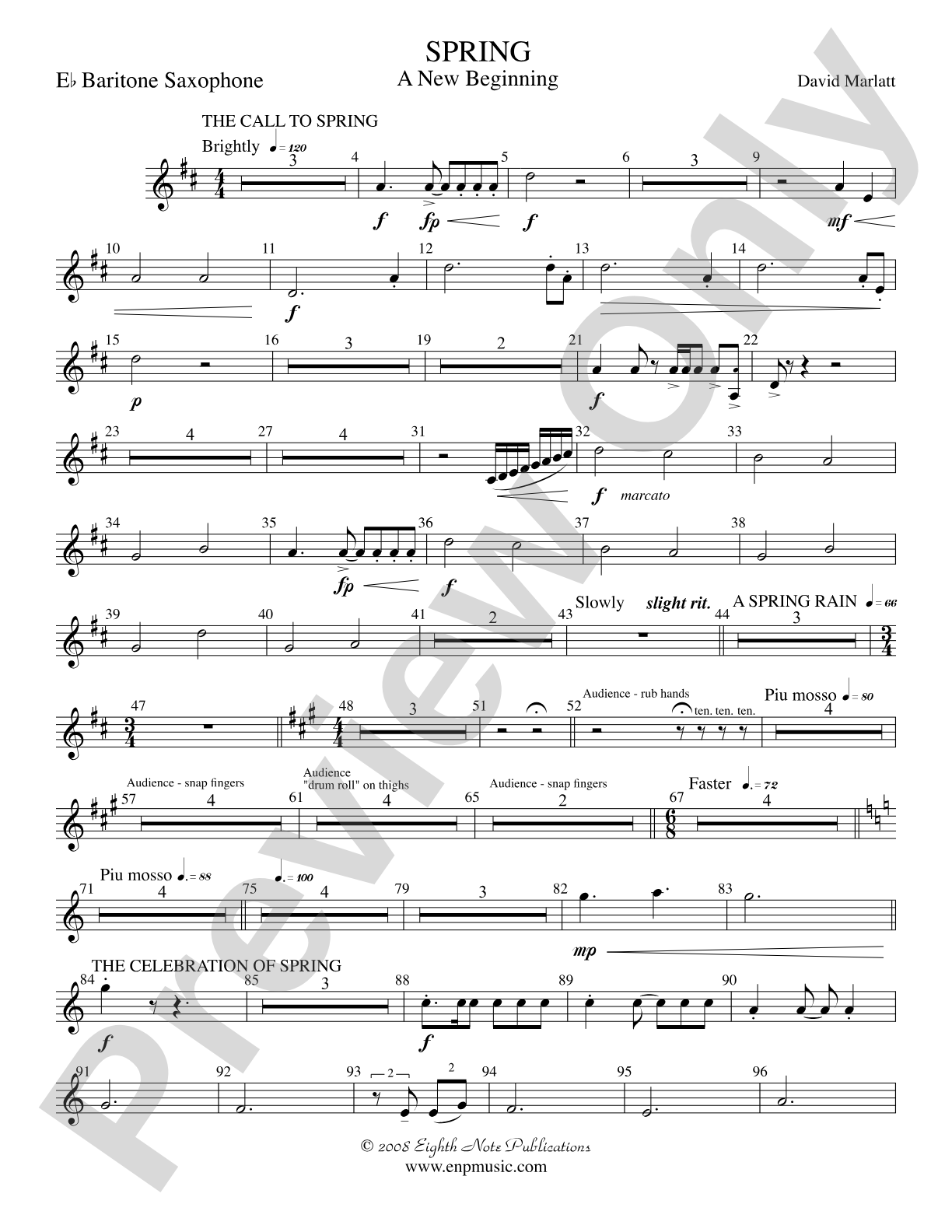 Spring (A New Beginning): E-flat Baritone Saxophone