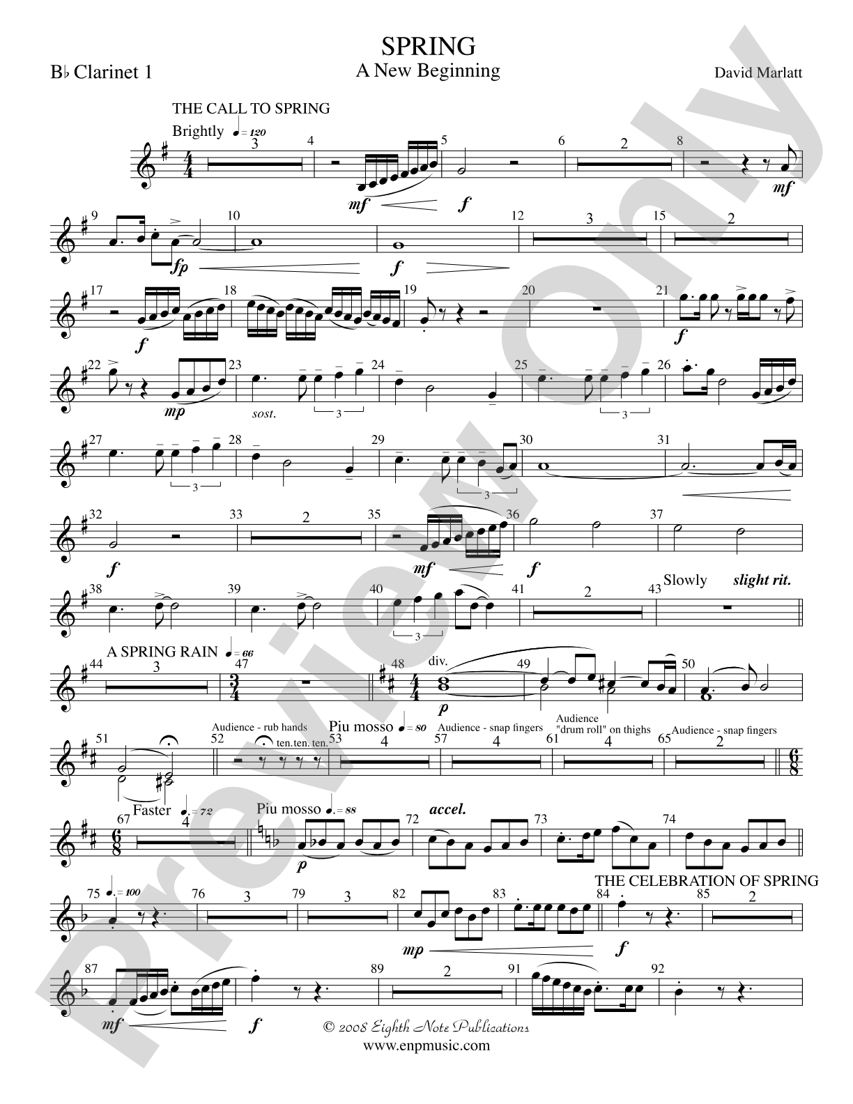 Spring (A New Beginning): 1st B-flat Clarinet