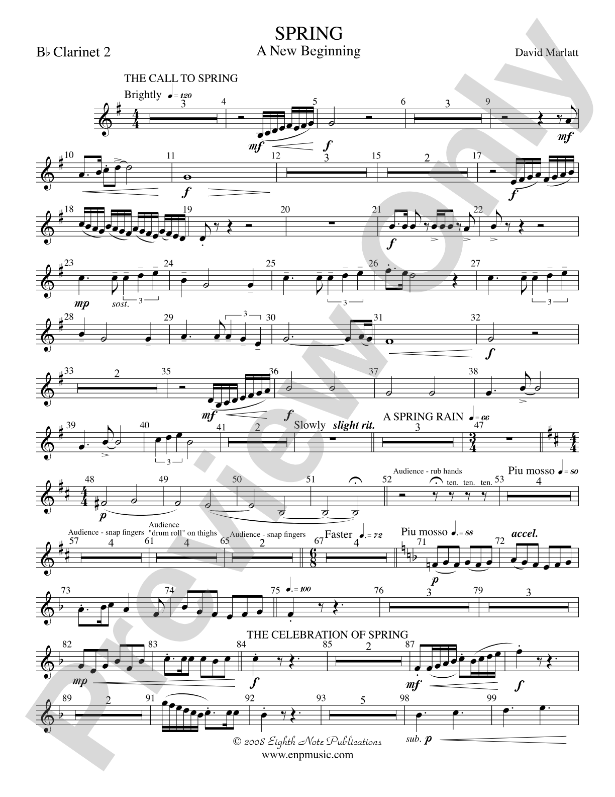 Spring (A New Beginning): 2nd B-flat Clarinet