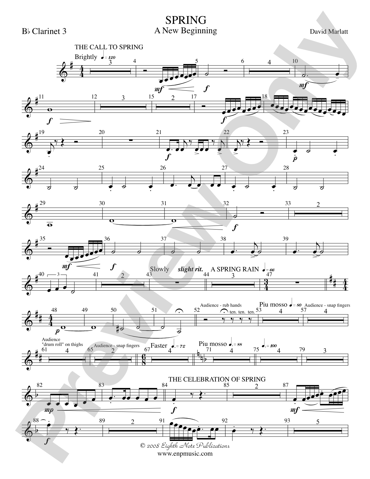 Spring (A New Beginning): 3rd B-flat Clarinet