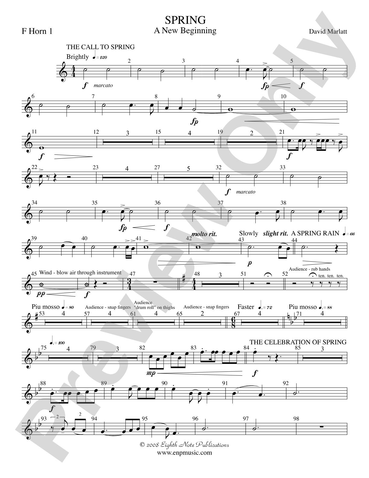 Spring (A New Beginning): 1st F Horn