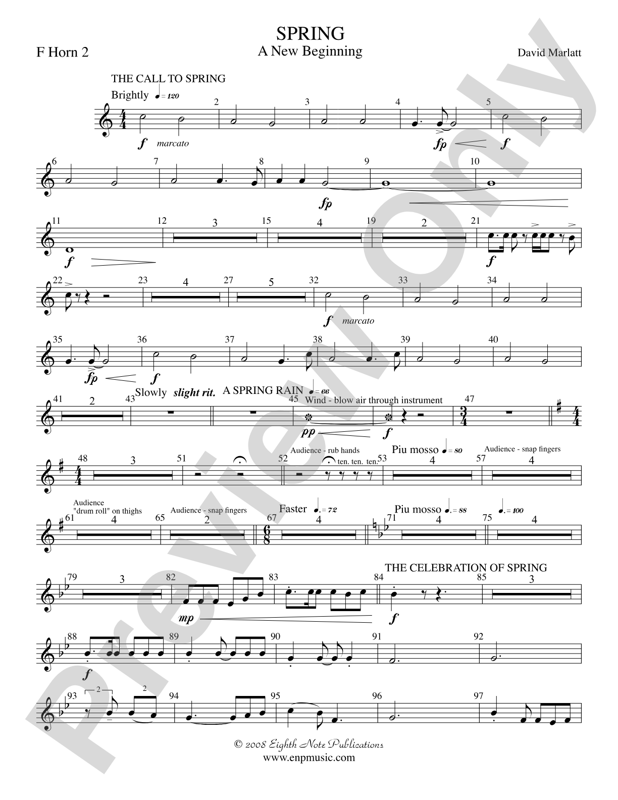 Spring (A New Beginning): 2nd F Horn