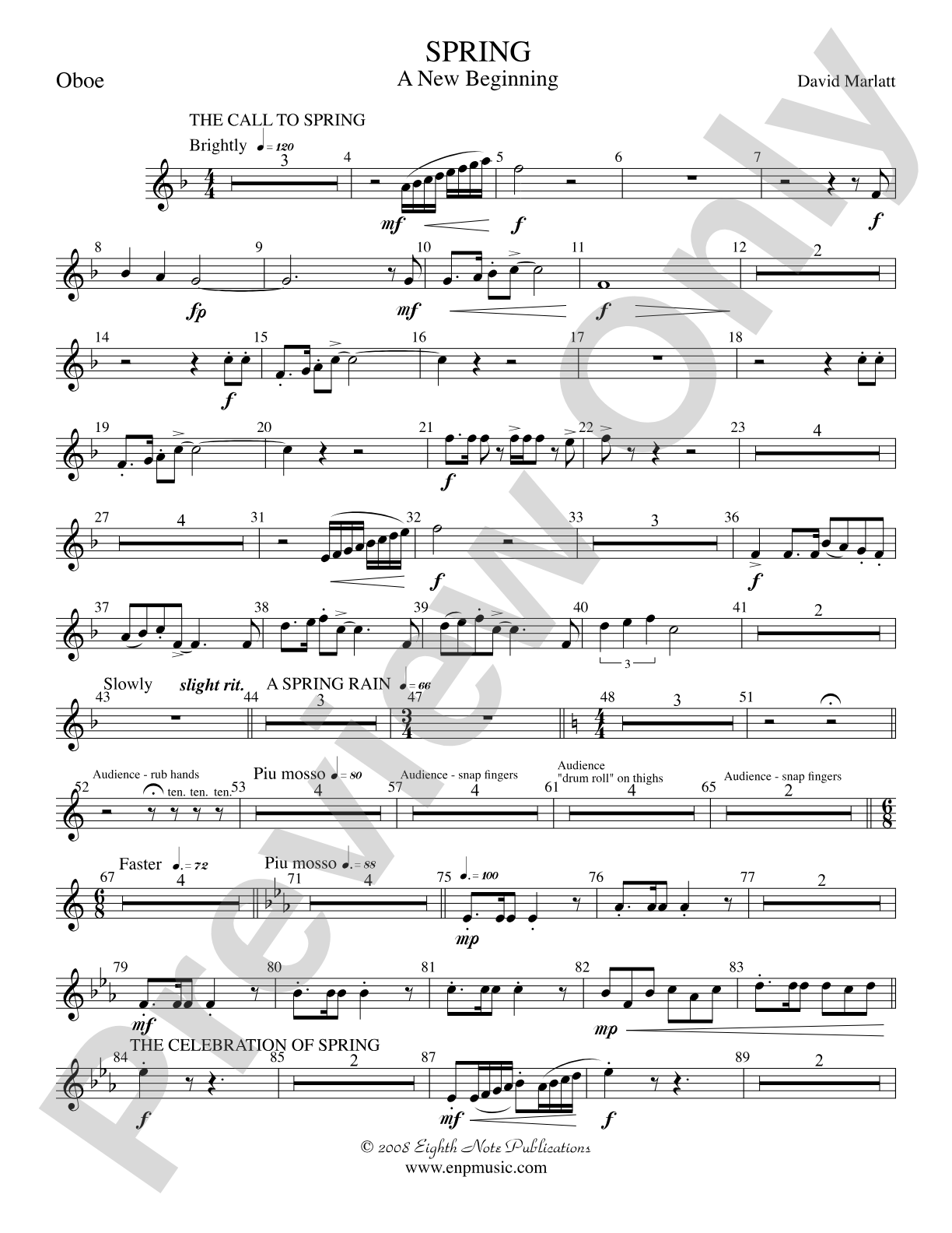 Spring (A New Beginning): Oboe