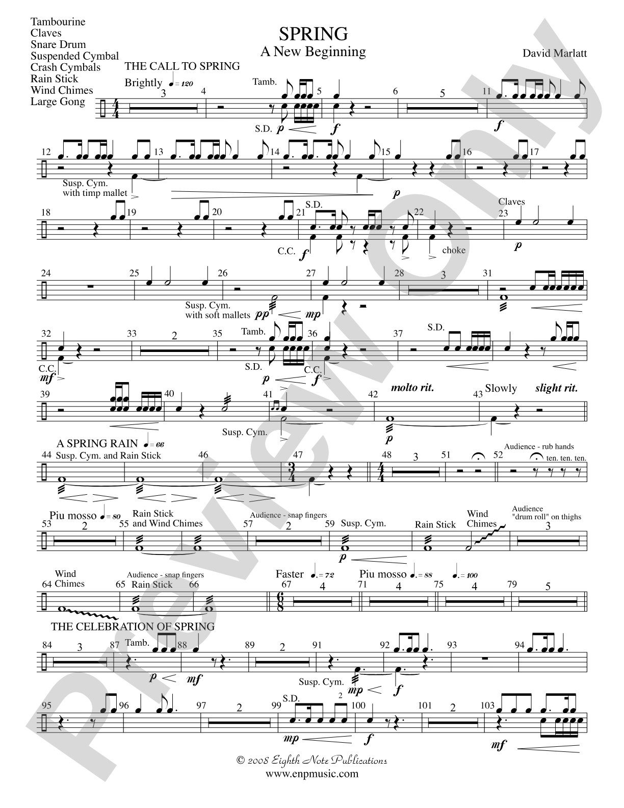 Spring (A New Beginning): 1st Percussion