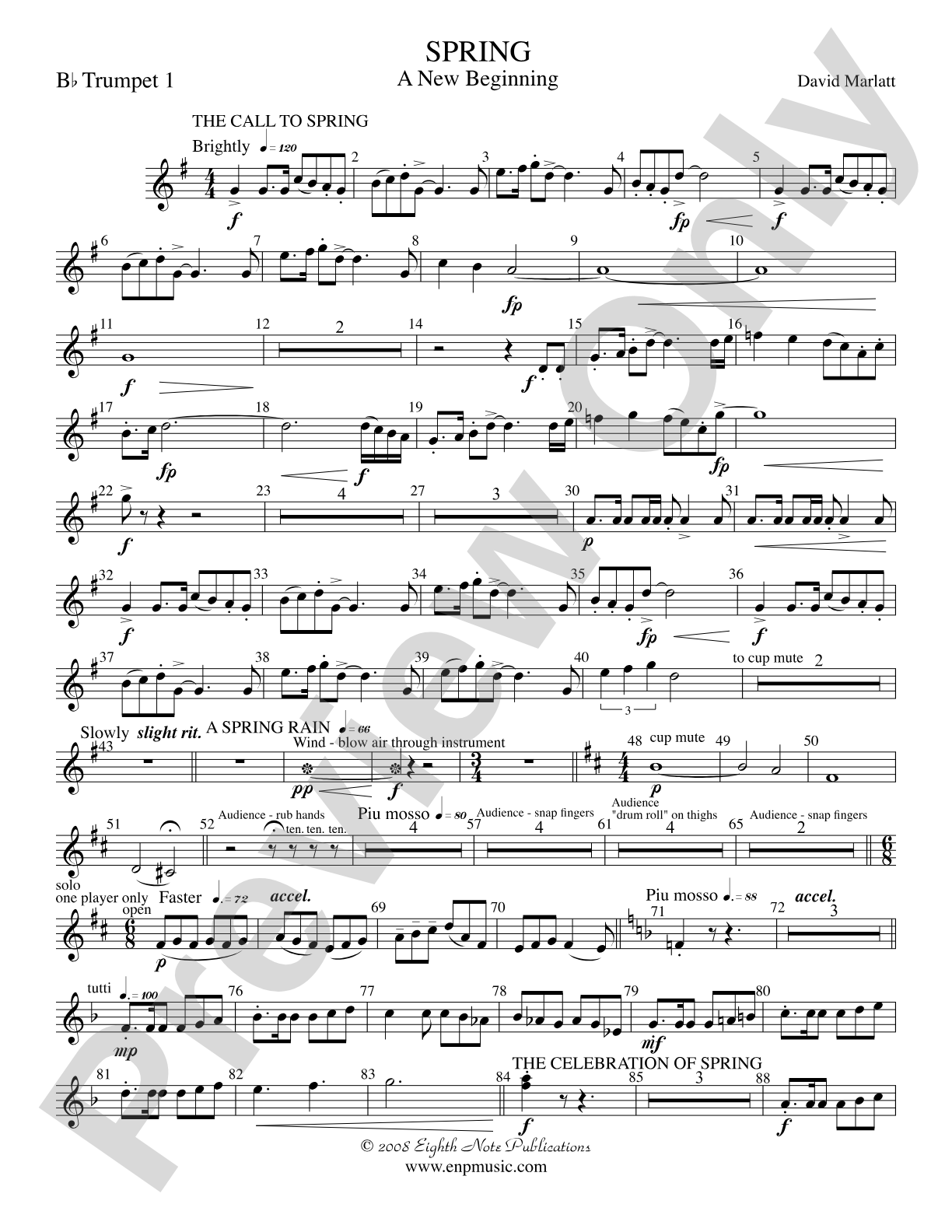 Spring (A New Beginning): 1st B-flat Trumpet