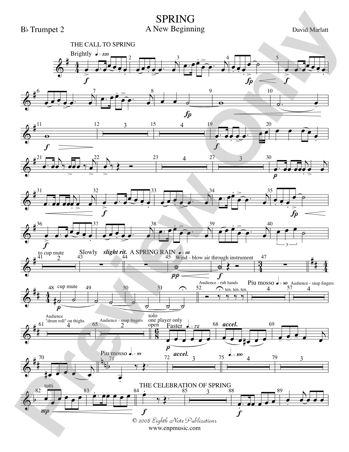 Spring (A New Beginning): 2nd B-flat Trumpet