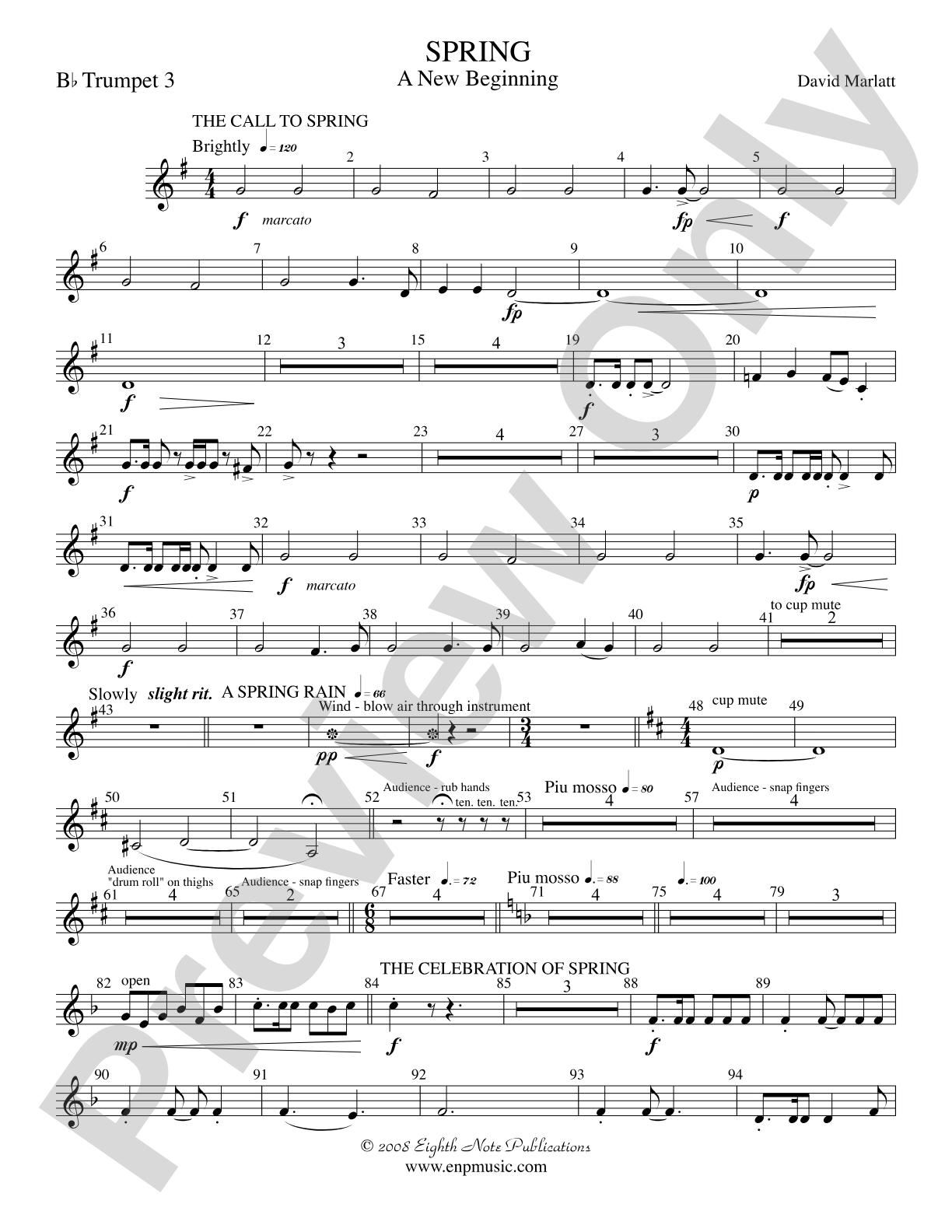 Spring (A New Beginning): 3rd B-flat Trumpet