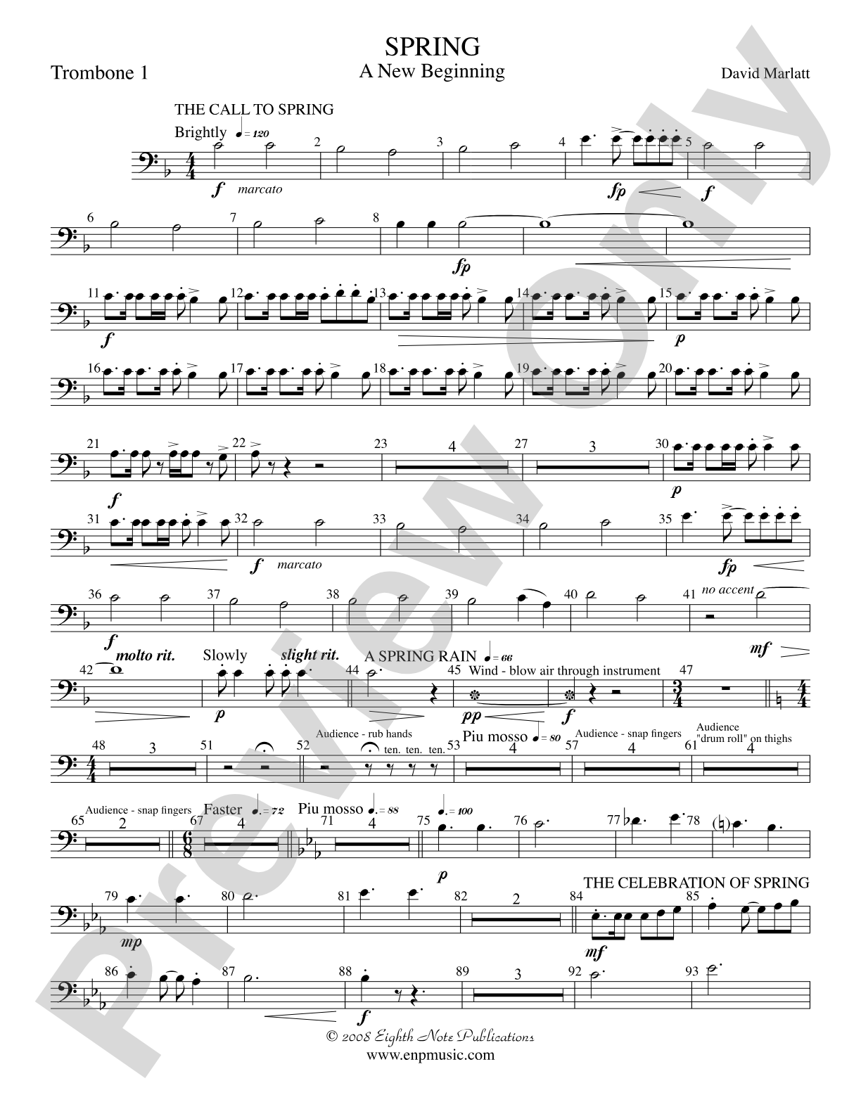 Spring (A New Beginning): 1st Trombone
