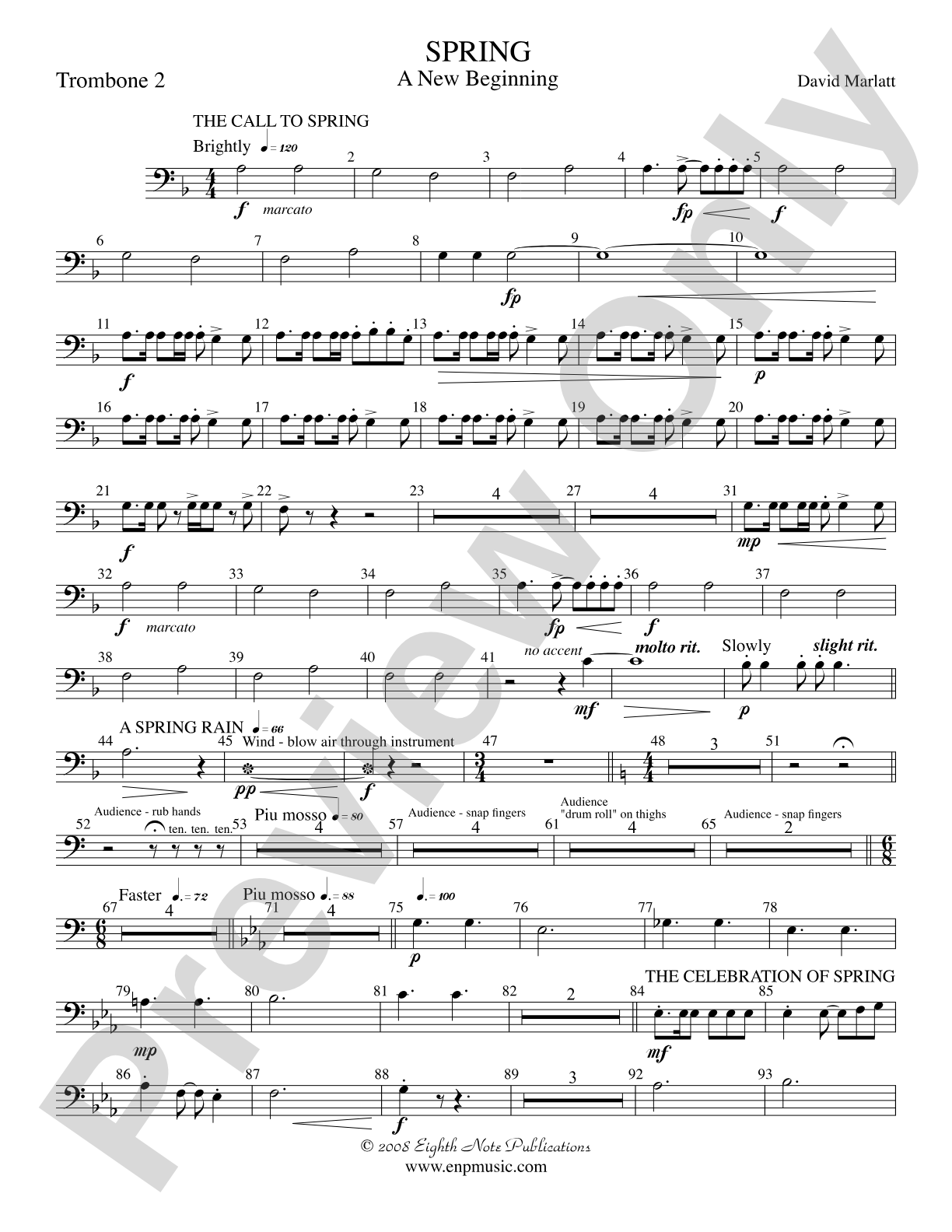 Spring (A New Beginning): 2nd Trombone