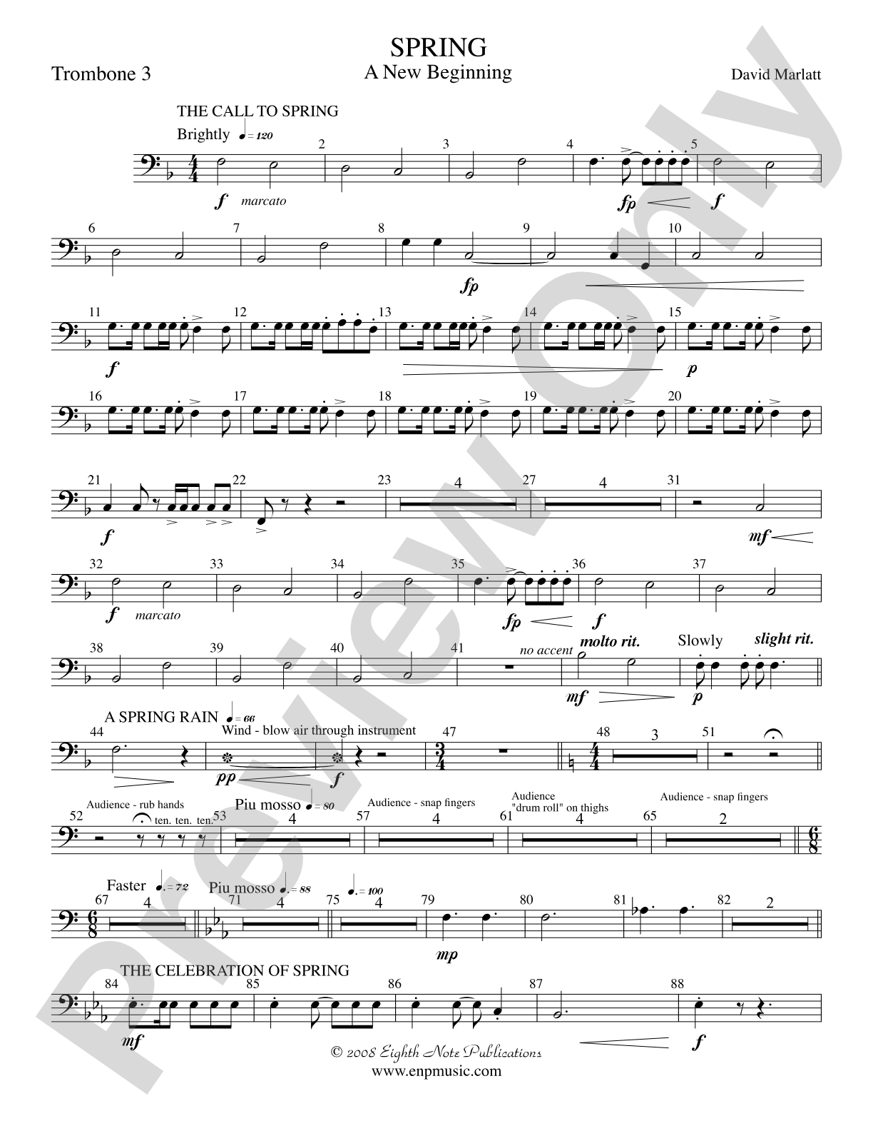Spring (A New Beginning): 3rd Trombone