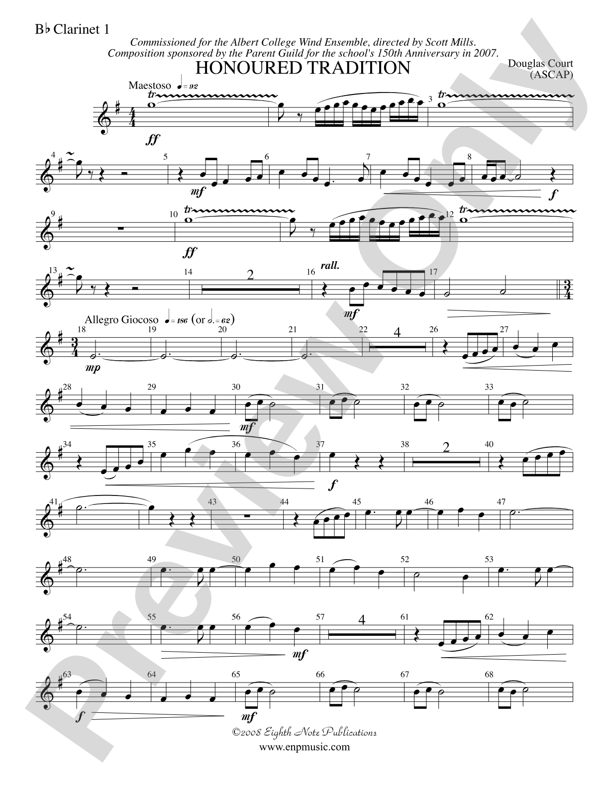 Honoured Tradition: 1st B-flat Clarinet