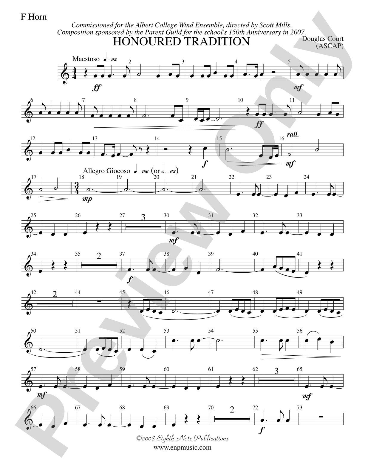 Honoured Tradition: 1st F Horn