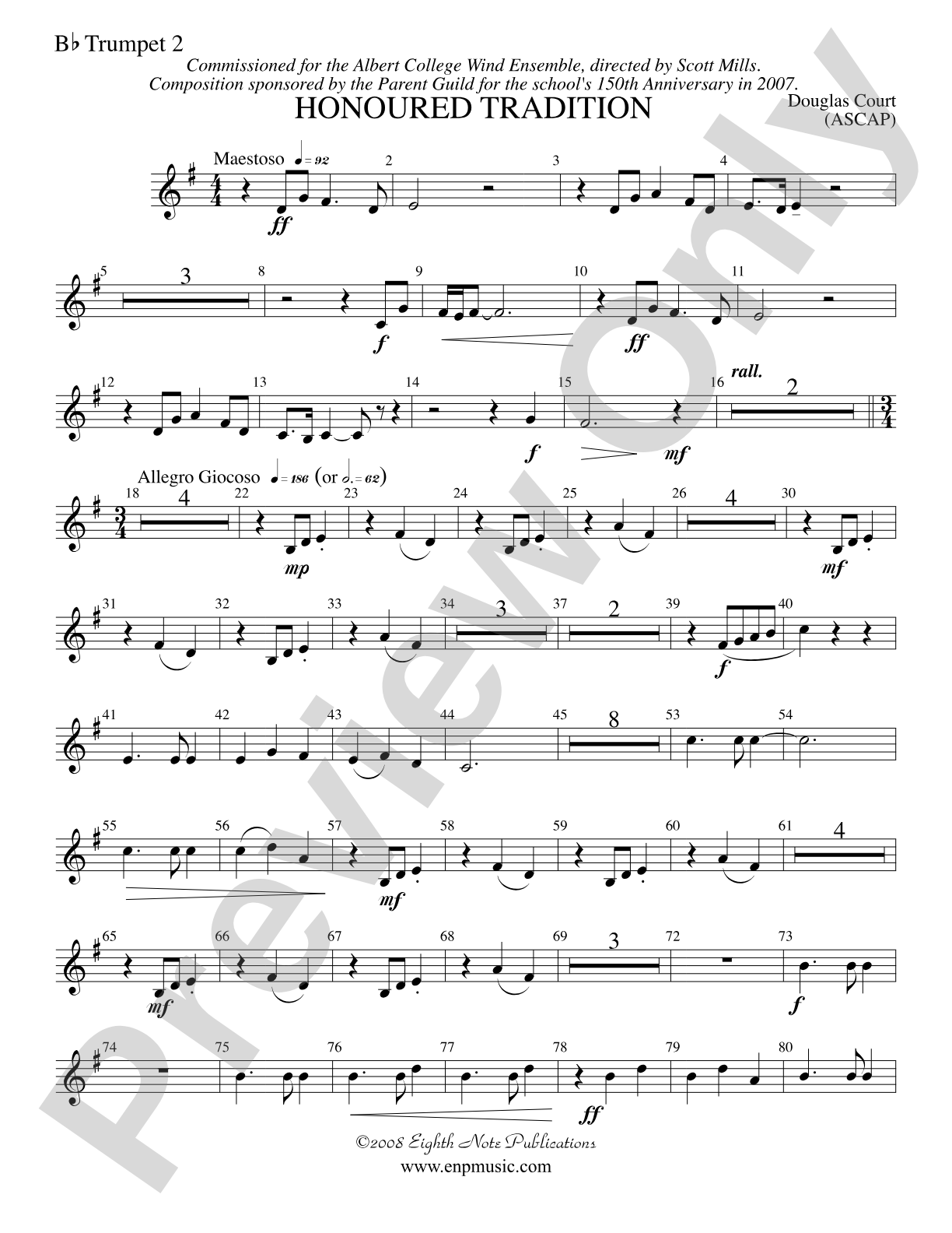Honoured Tradition: 2nd B-flat Trumpet