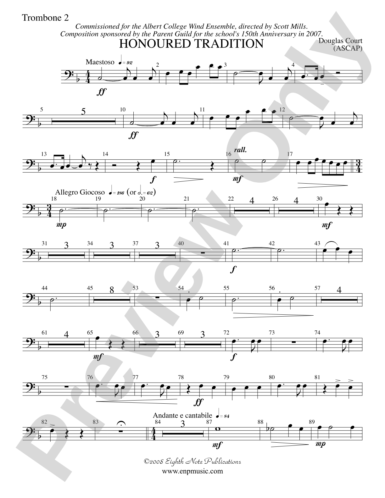 Honoured Tradition: 2nd Trombone