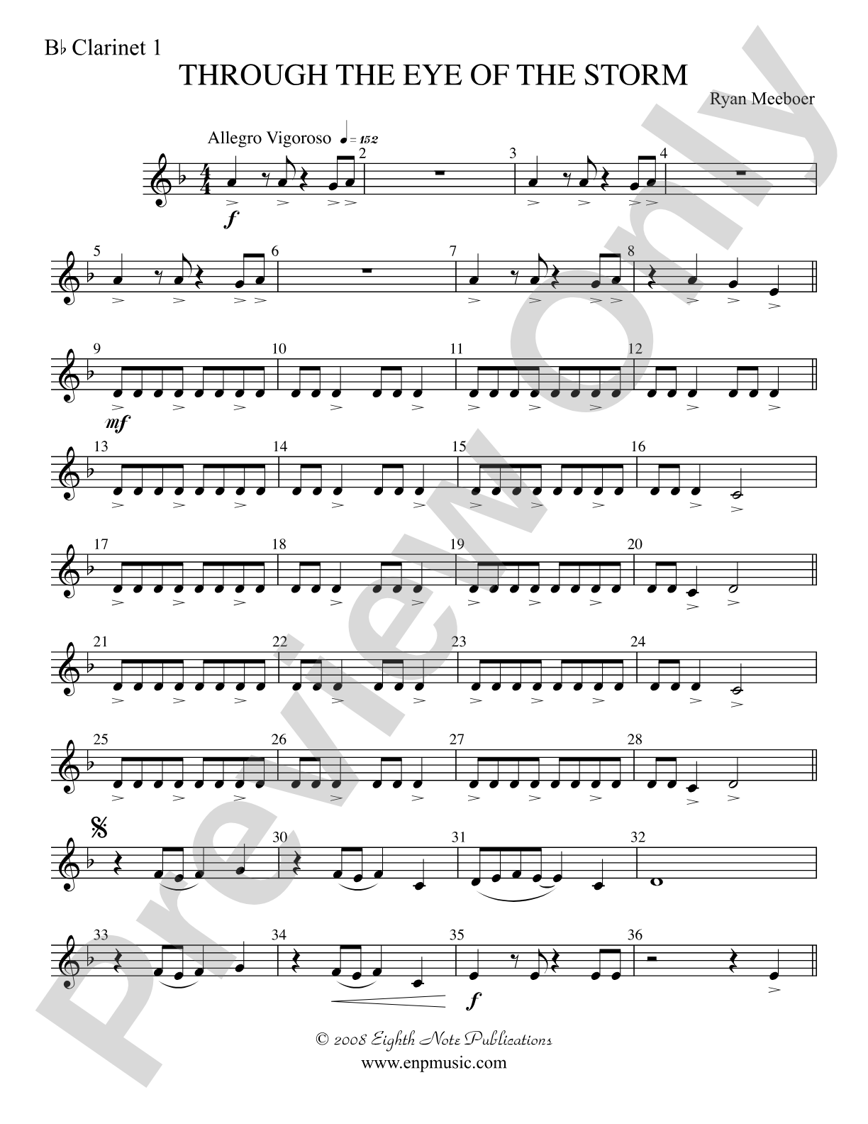Through the Eye of the Storm: 1st B-flat Clarinet