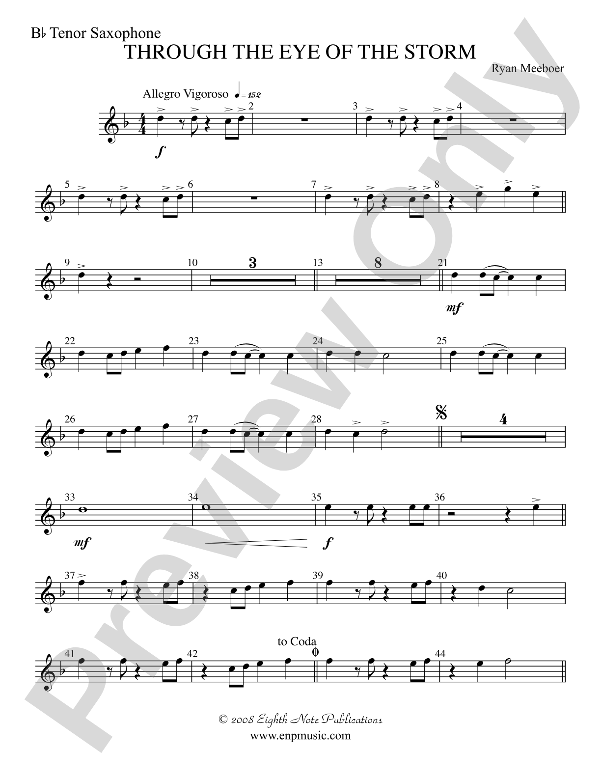 Through the Eye of the Storm: B-flat Tenor Saxophone