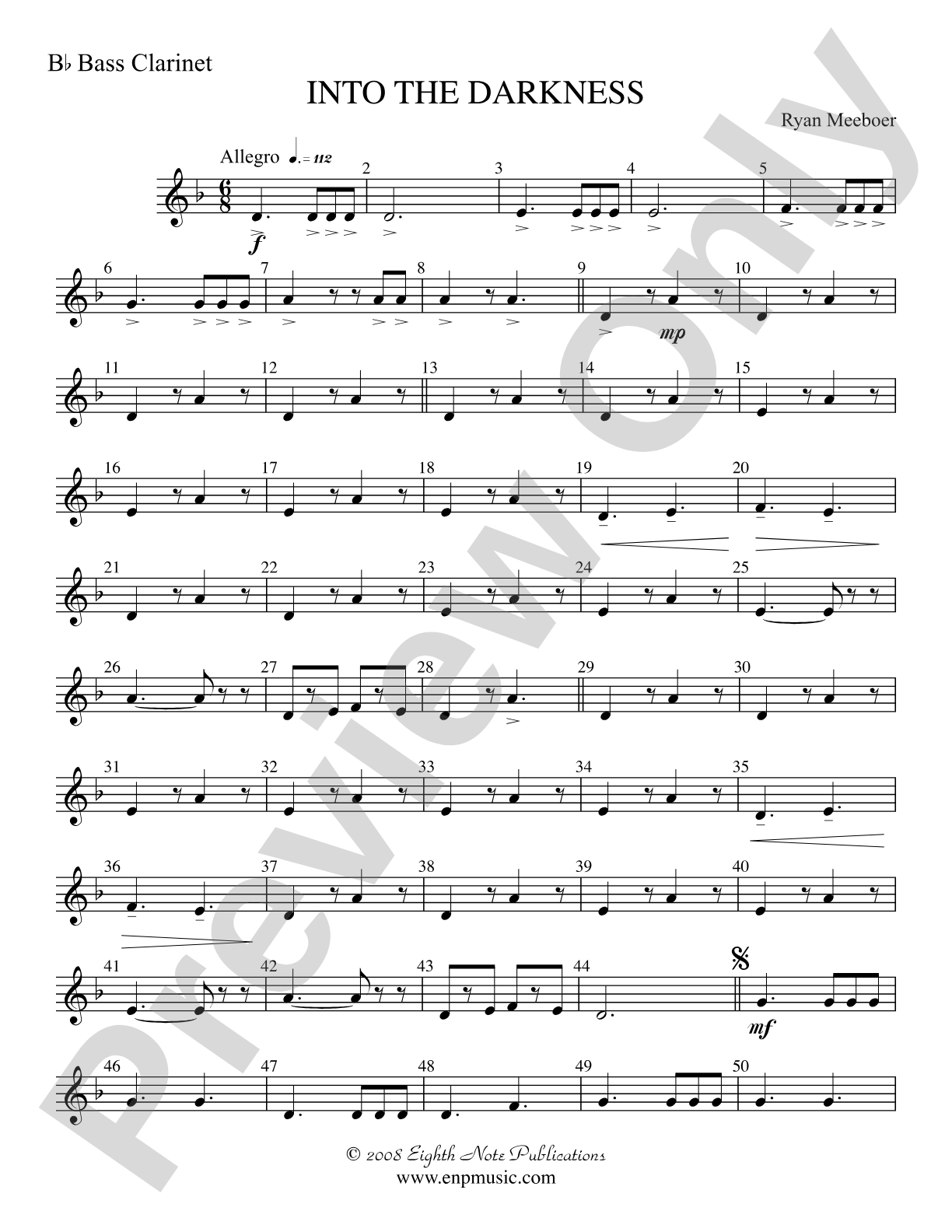 Into the Darkness: B-flat Bass Clarinet
