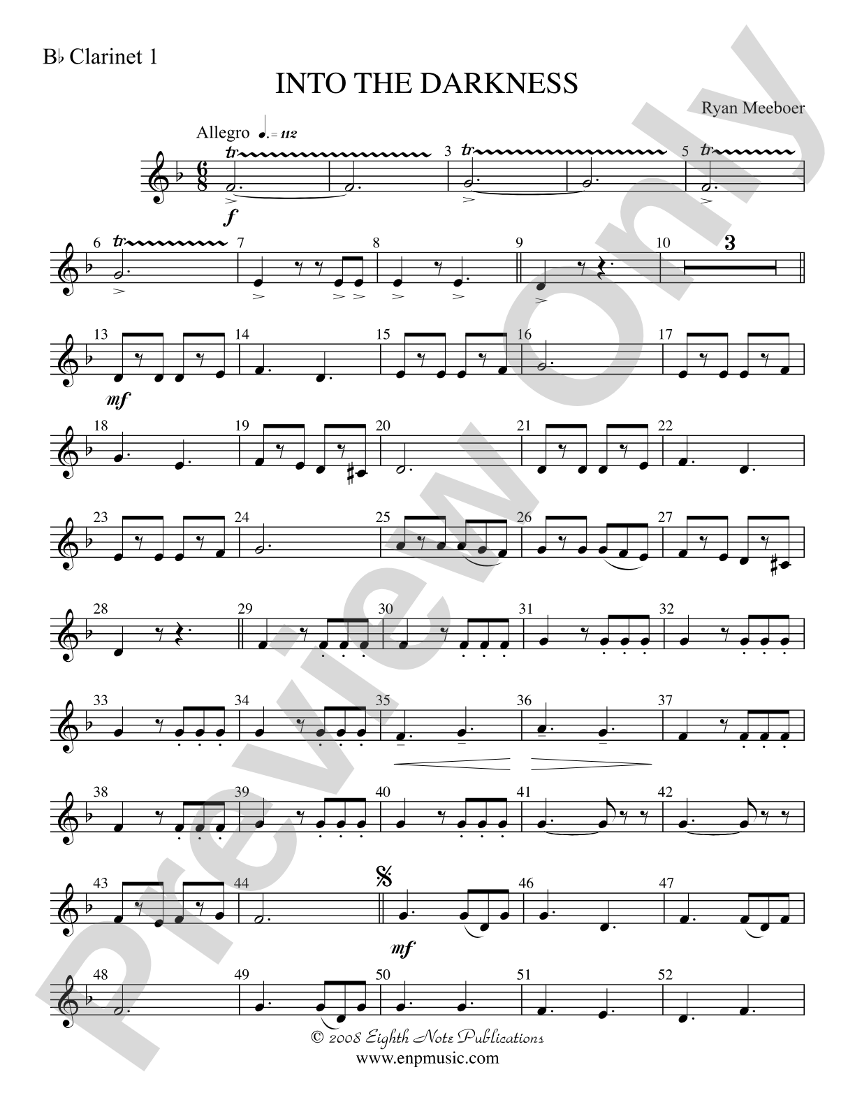 Into the Darkness: 1st B-flat Clarinet