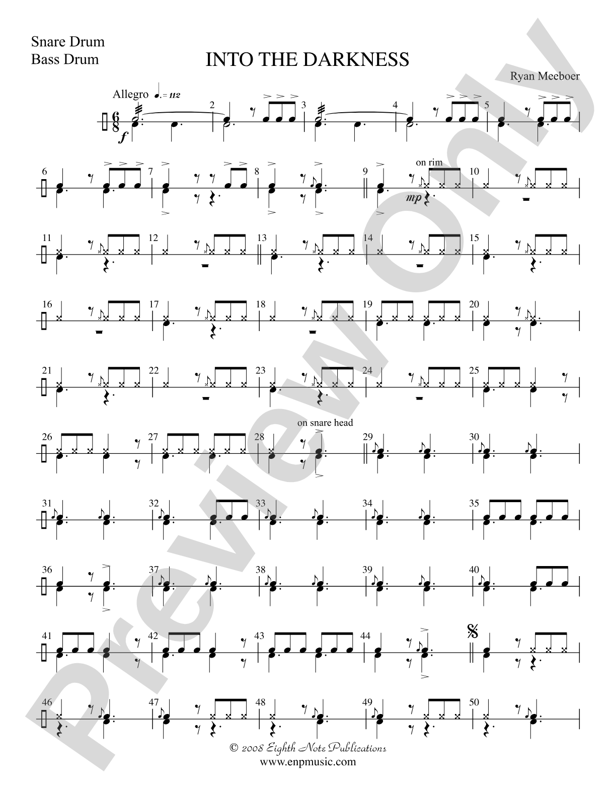 Into the Darkness: 1st Percussion