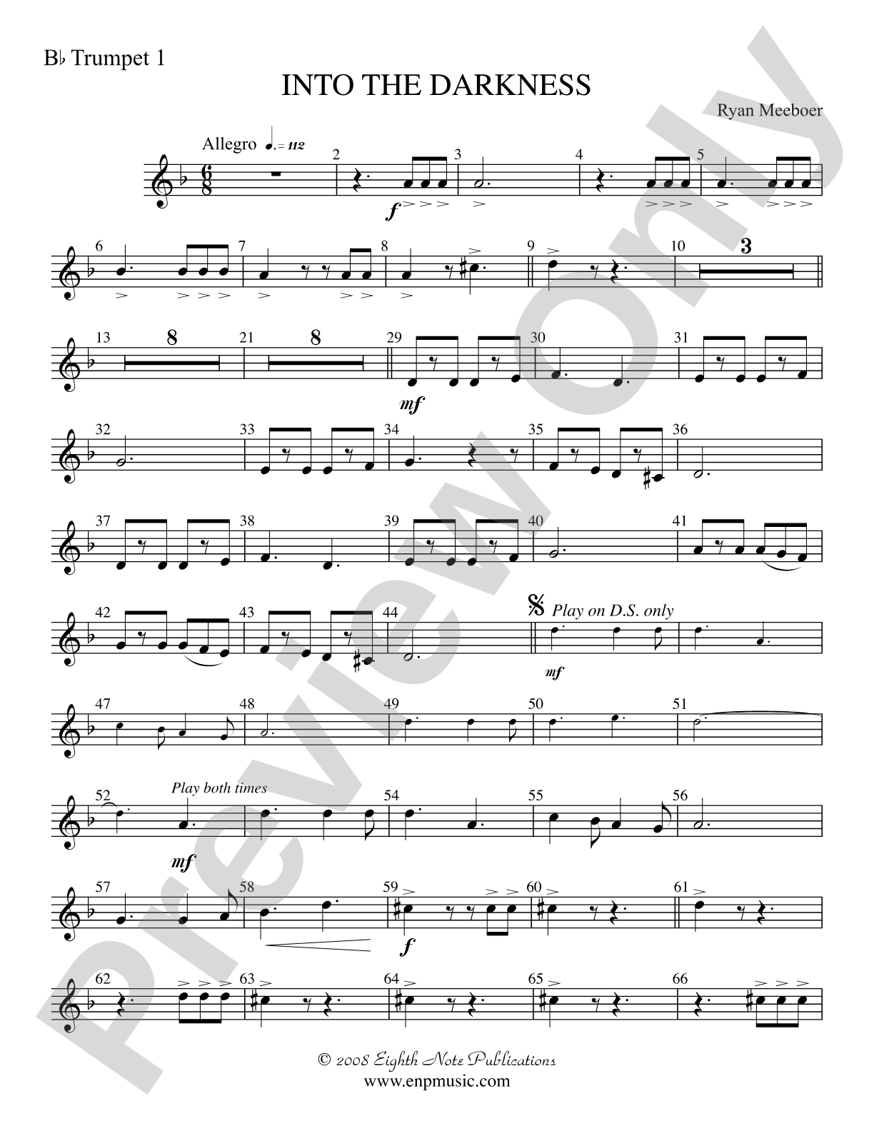 Into the Darkness: 1st B-flat Trumpet