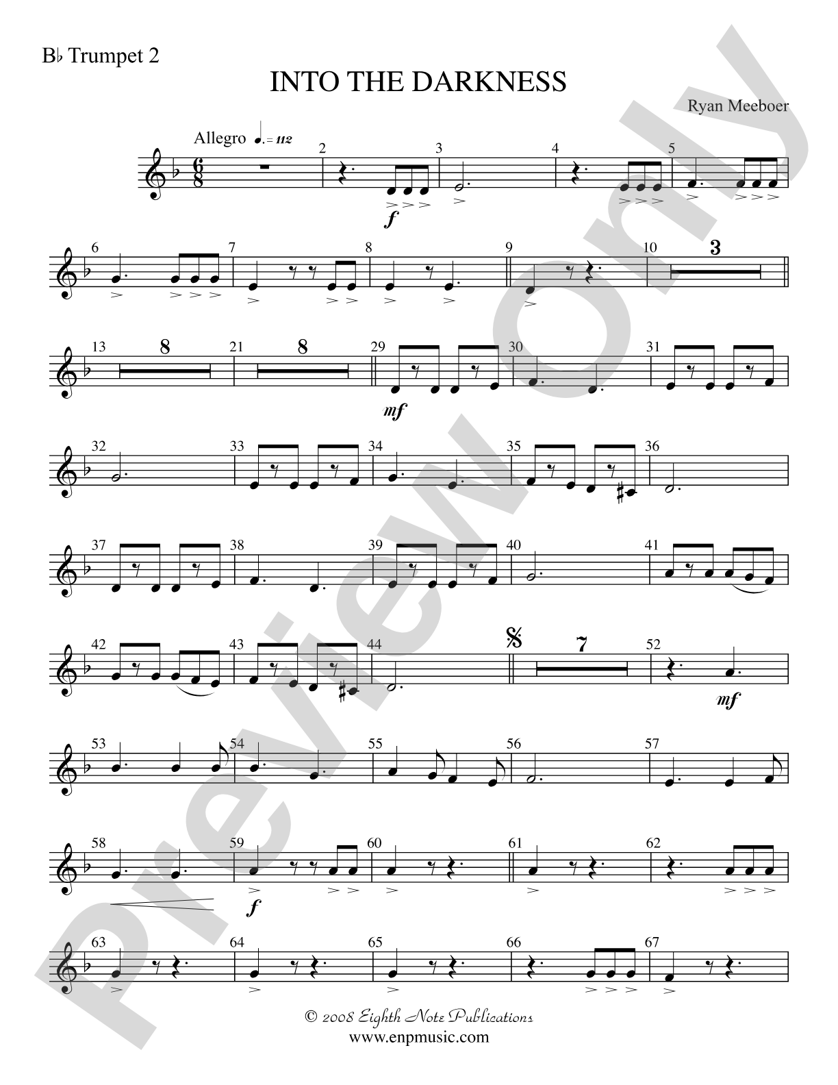Into the Darkness: 2nd B-flat Trumpet