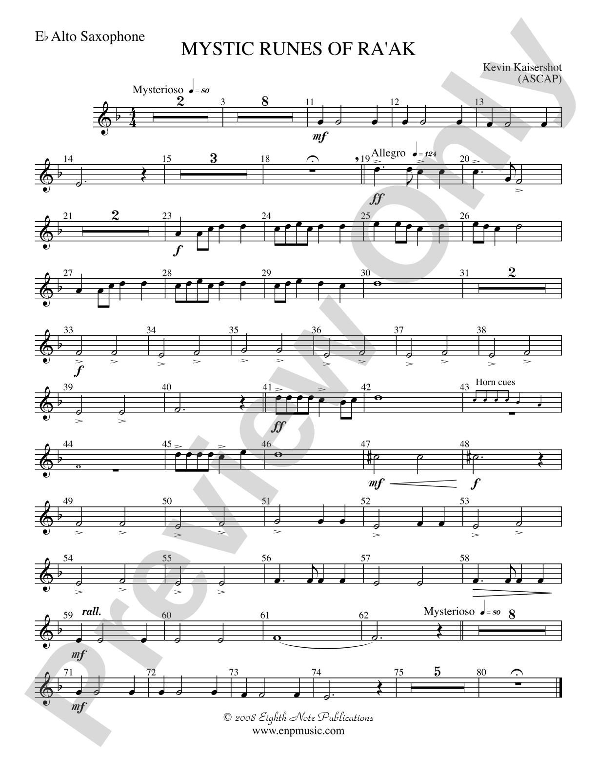 Mystic Runes of Ra’ak: E-flat Alto Saxophone