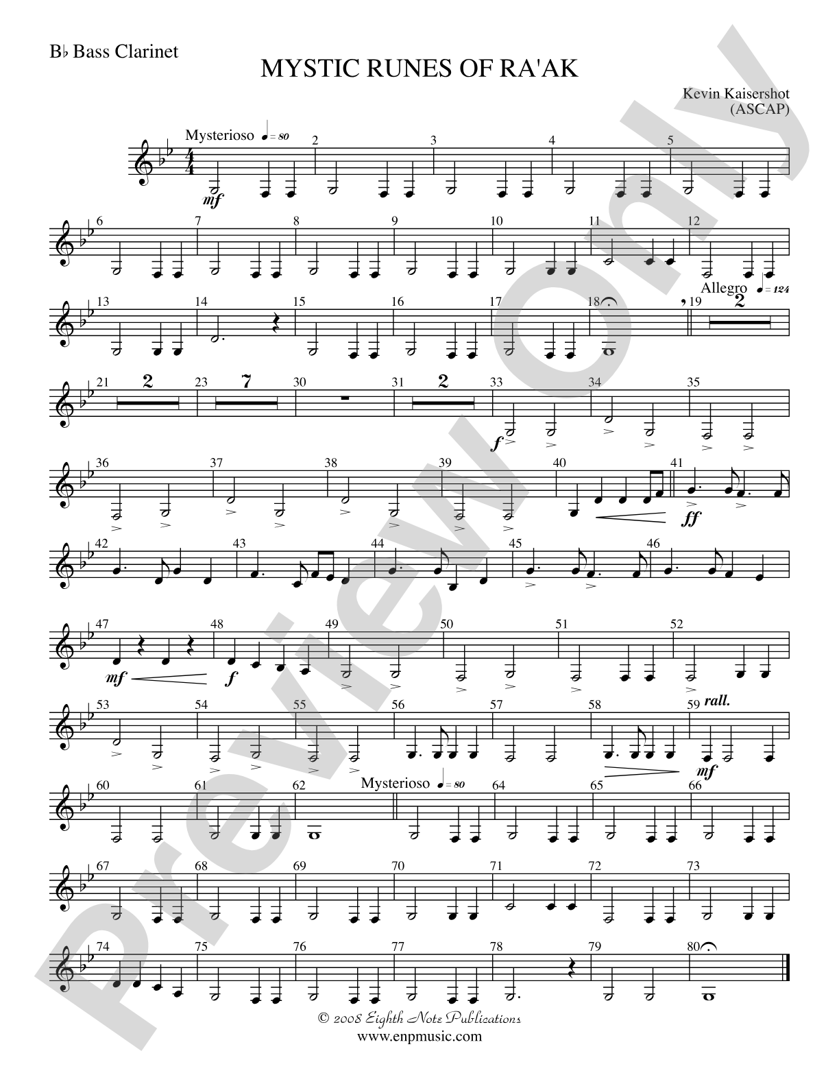 Mystic Runes of Ra’ak: B-flat Bass Clarinet