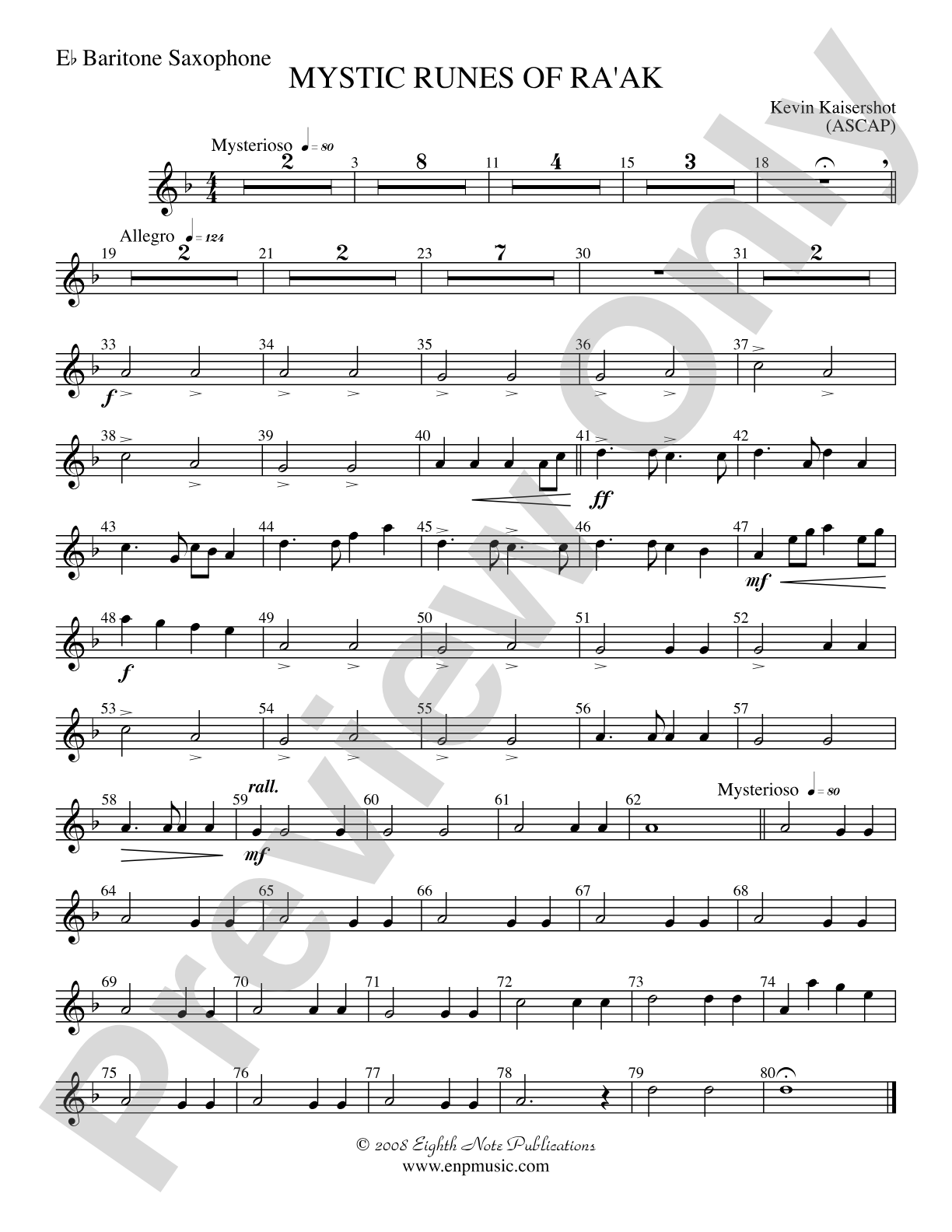 Mystic Runes of Ra’ak: E-flat Baritone Saxophone