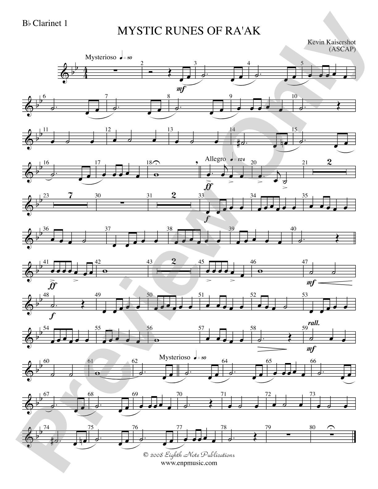 Mystic Runes of Ra’ak: 1st B-flat Clarinet