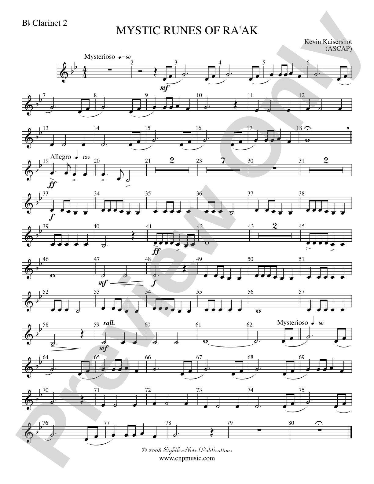 Mystic Runes of Ra’ak: 2nd B-flat Clarinet