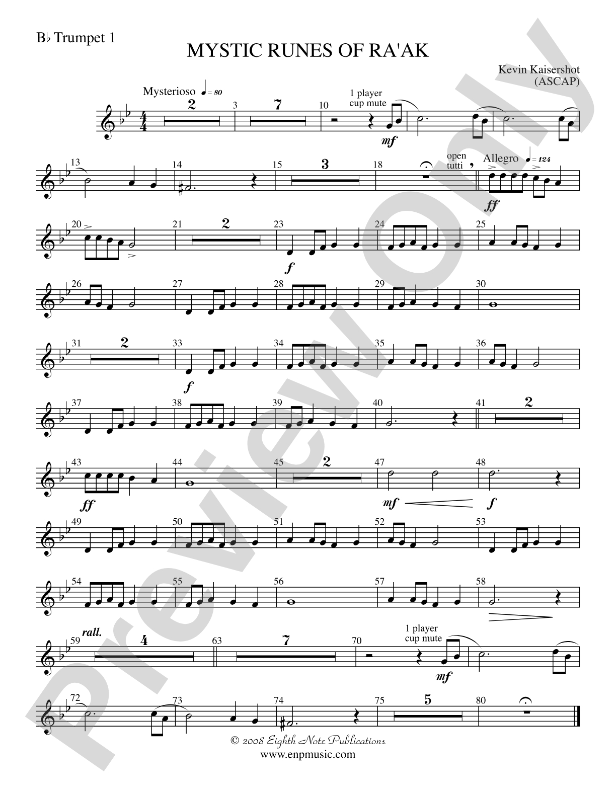 Mystic Runes of Ra’ak: 1st B-flat Trumpet