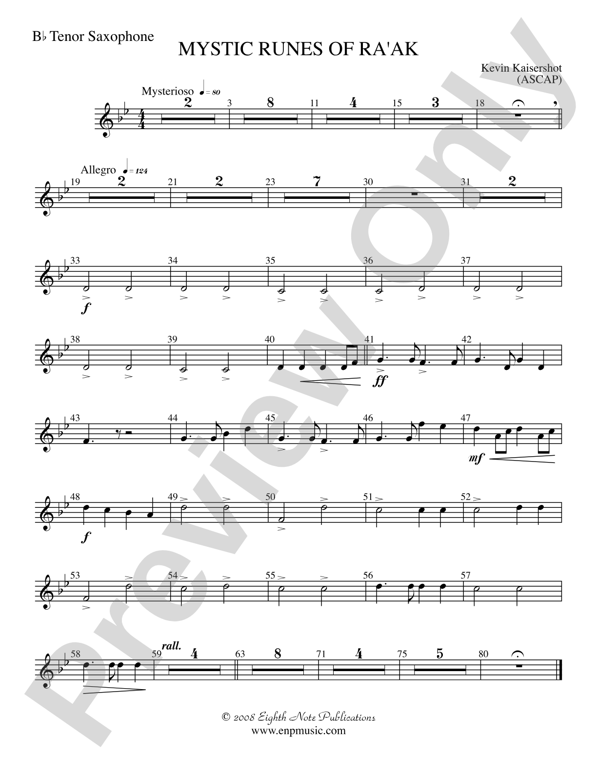 Mystic Runes of Ra’ak: B-flat Tenor Saxophone