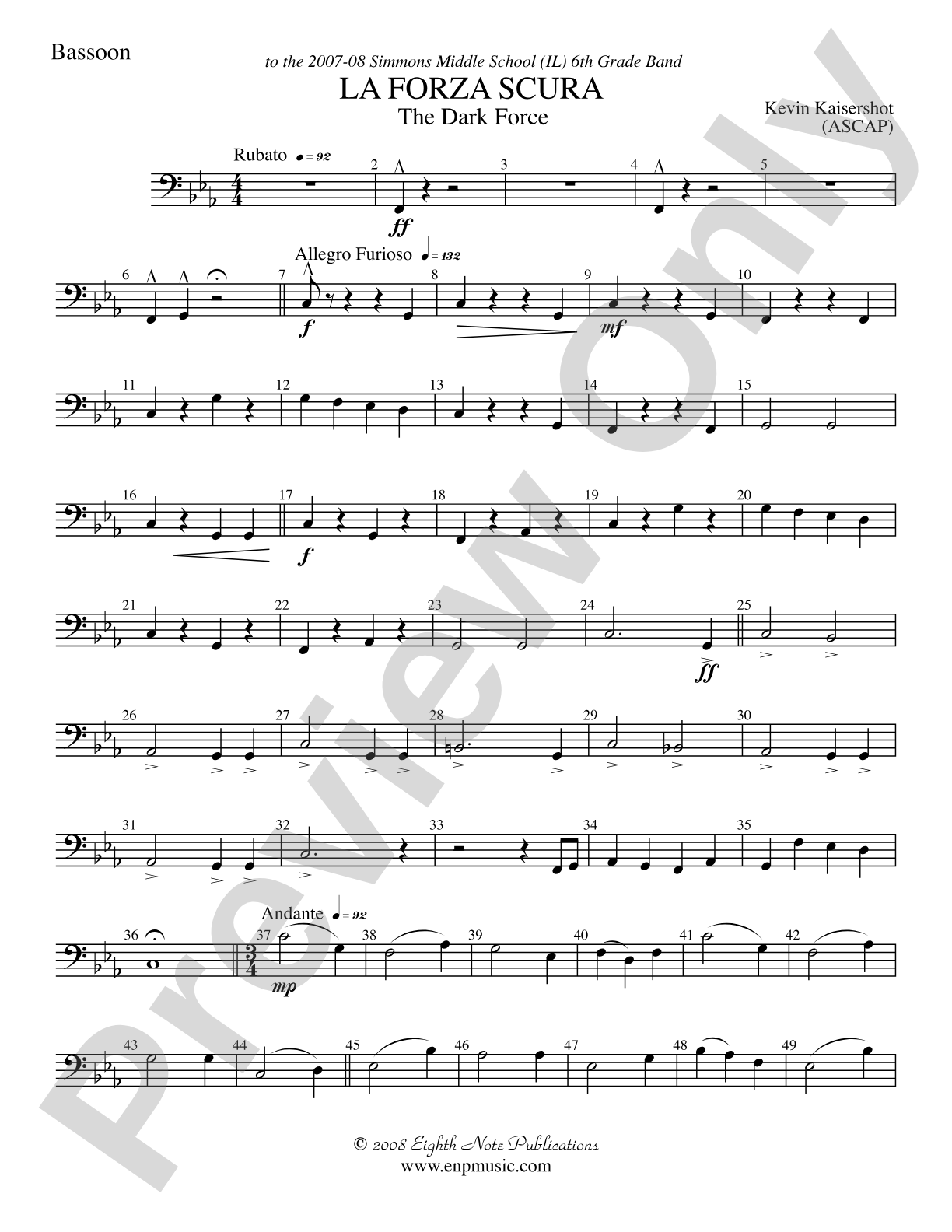 La Forza Scura (The Dark Force): Bassoon