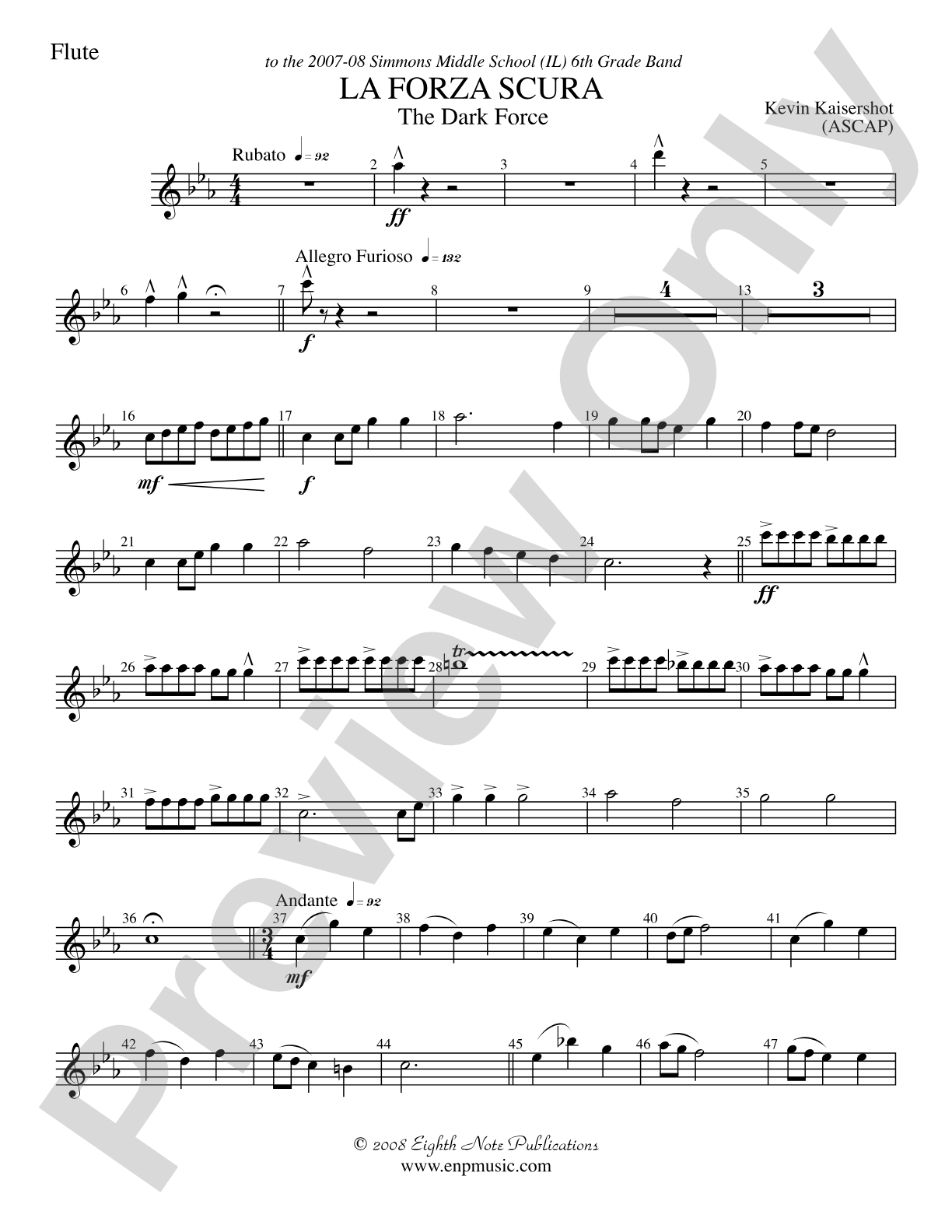 La Forza Scura (The Dark Force): Flute