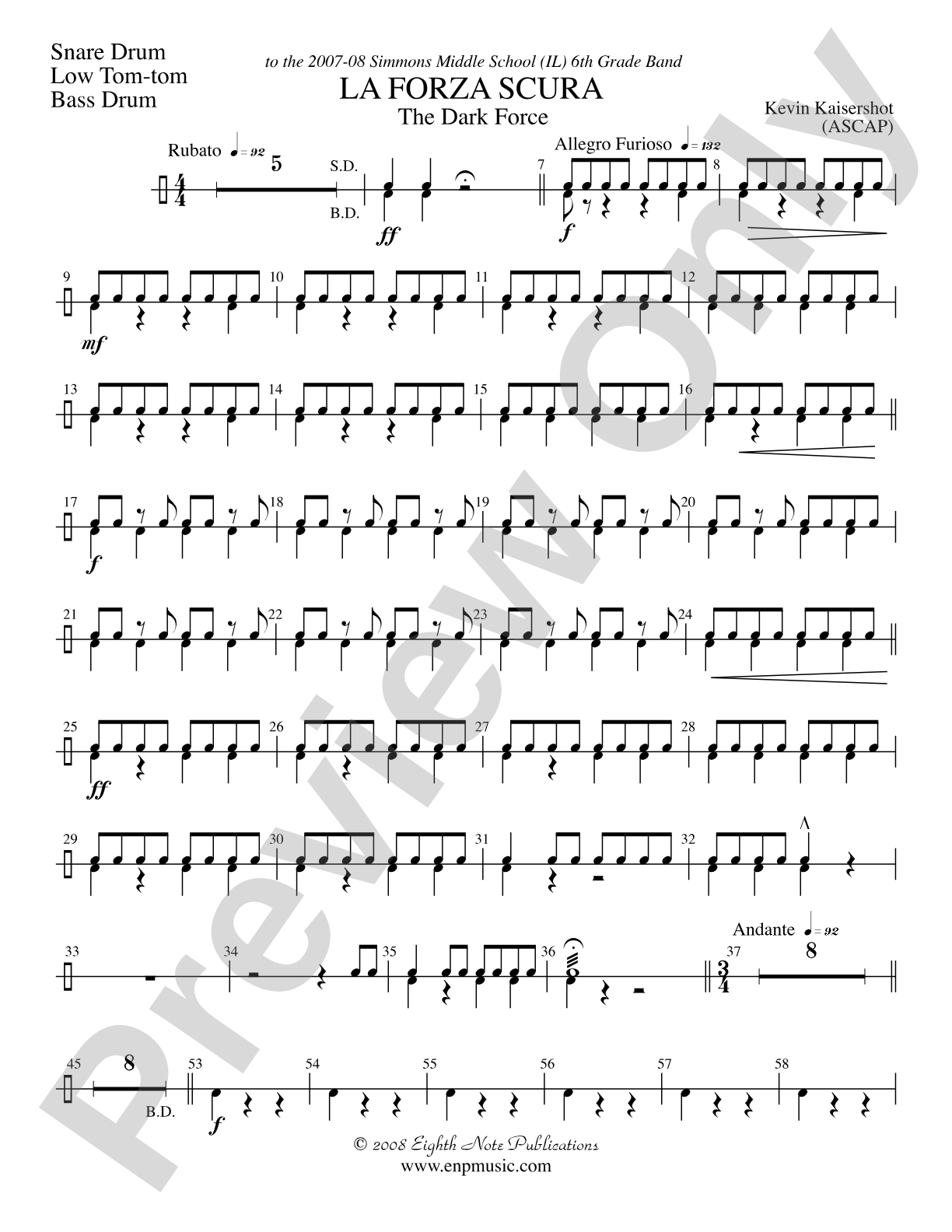 La Forza Scura (The Dark Force): 1st Percussion